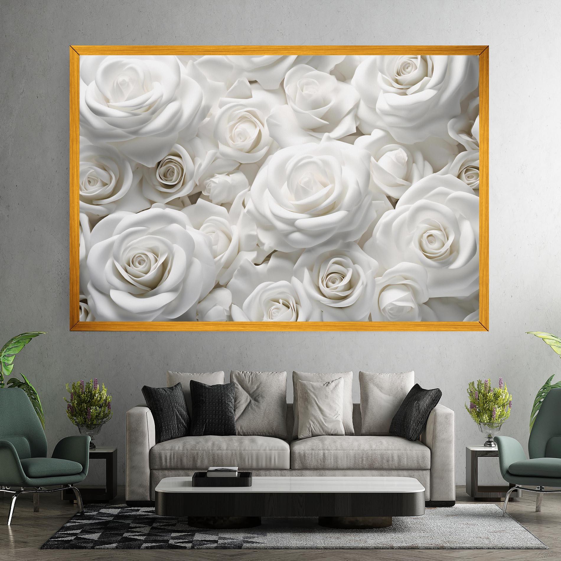 Tablou Canvas 3d White Roses mockup 7