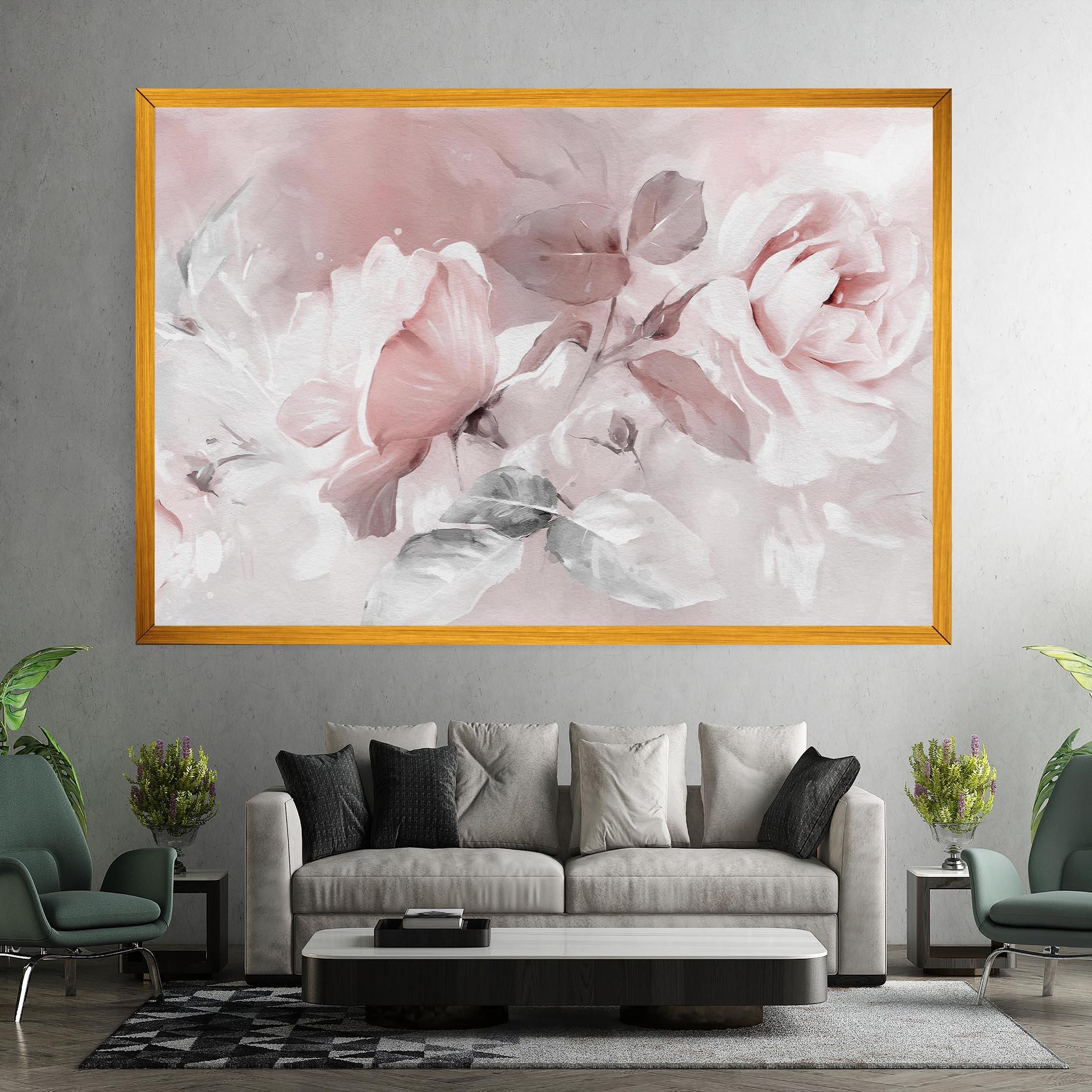 Tablou Canvas Abstract Pink Flowers mockup 7