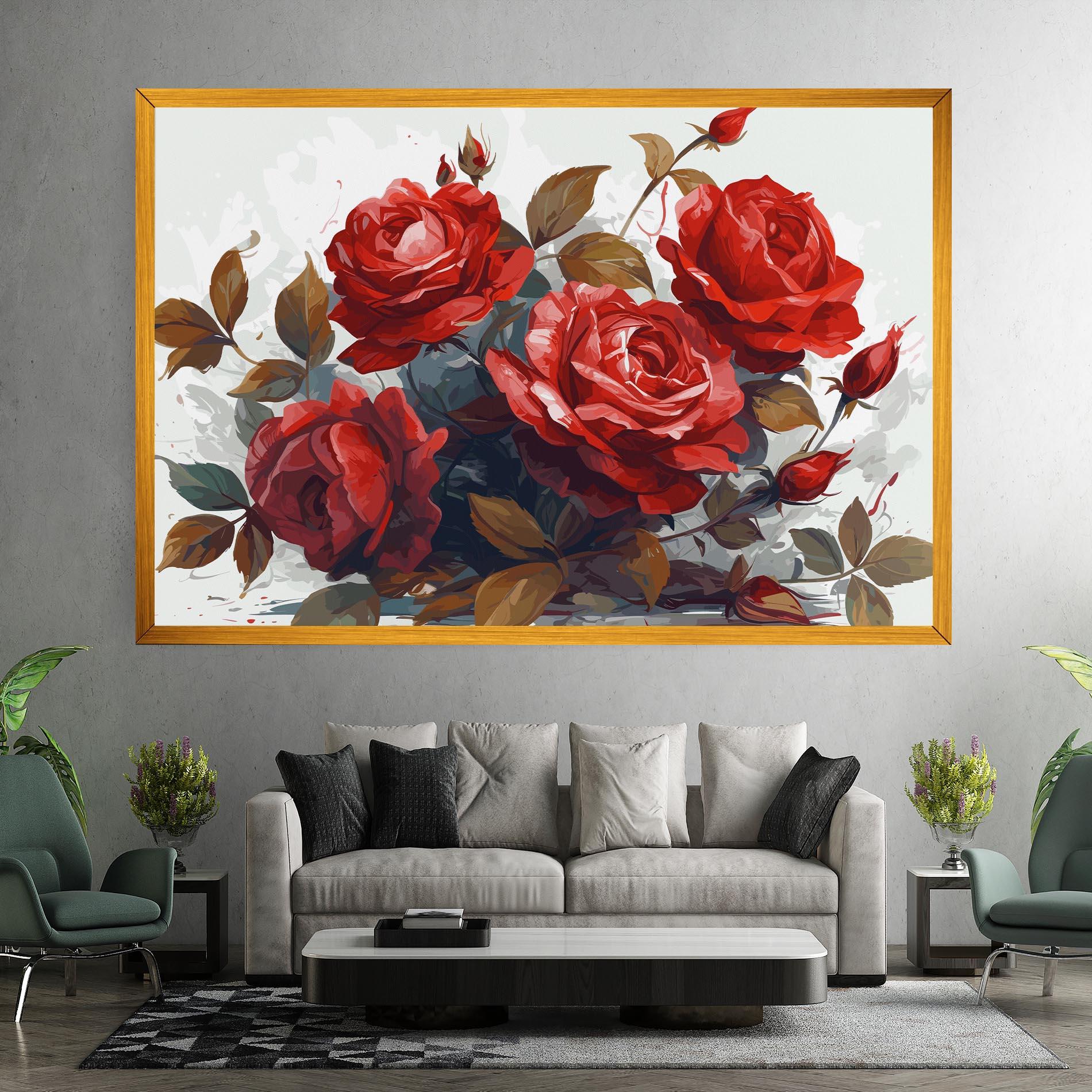 Tablou Canvas Beautiful Red Roses mockup 7