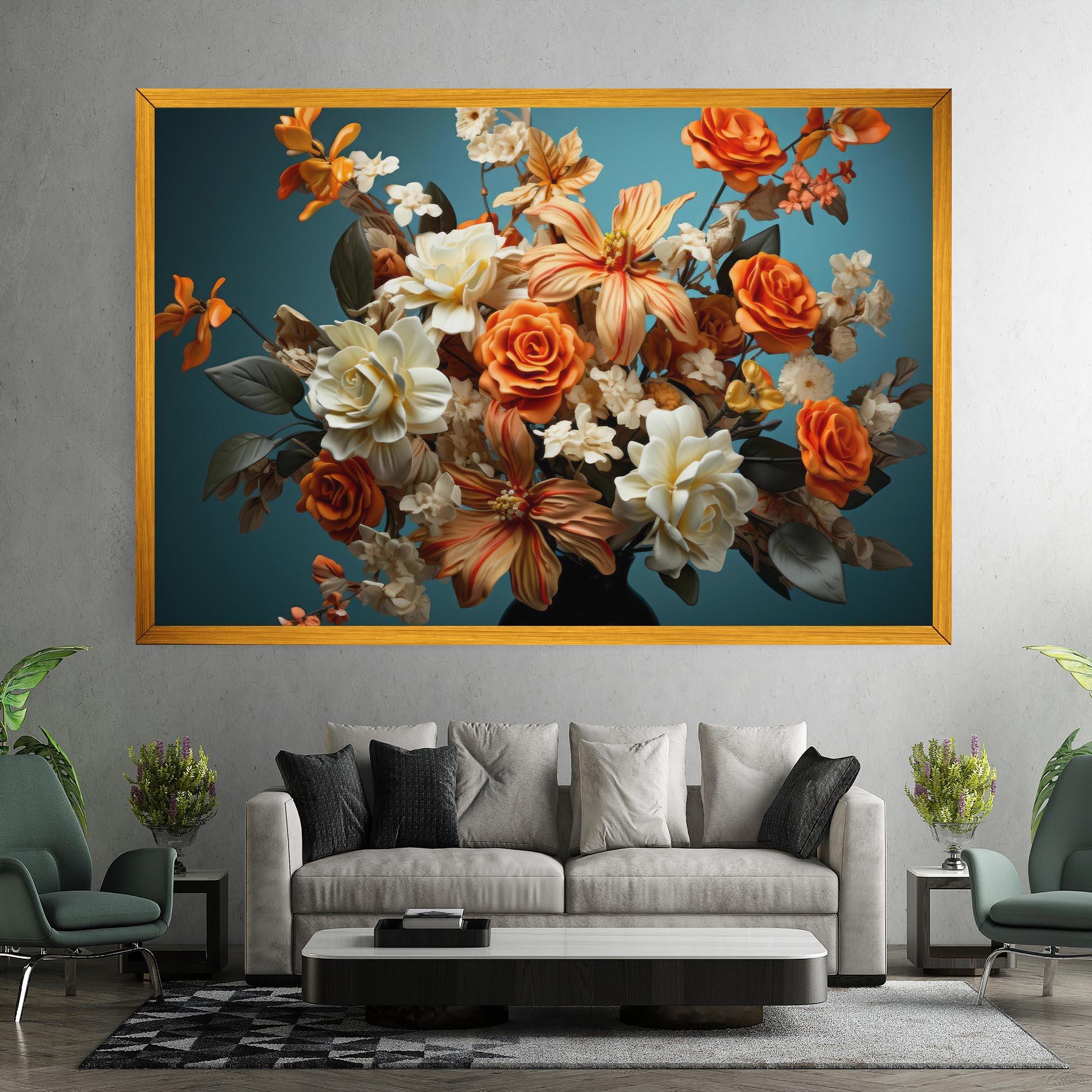 Tablou Canvas Orange Cream Rose mockup 7