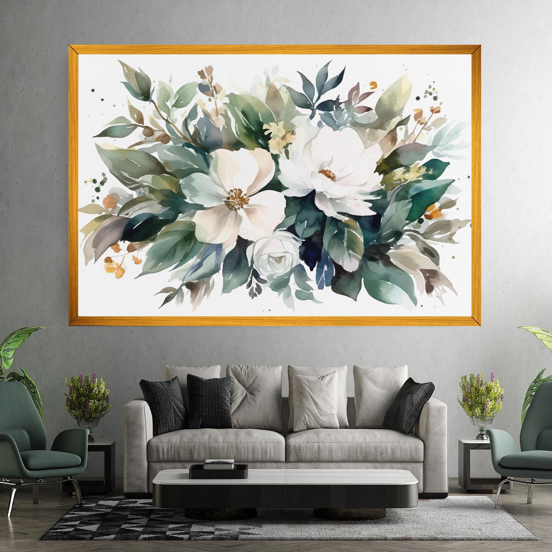 Tablou Canvas White Rose Paint mockup 7