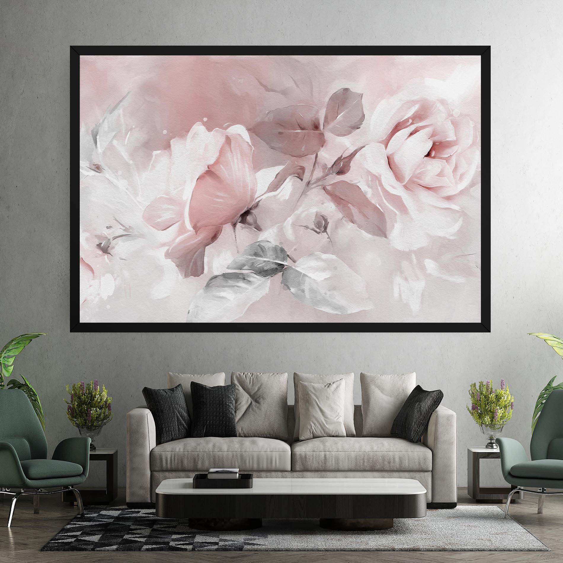 Tablou Canvas Abstract Pink Flowers mockup 7