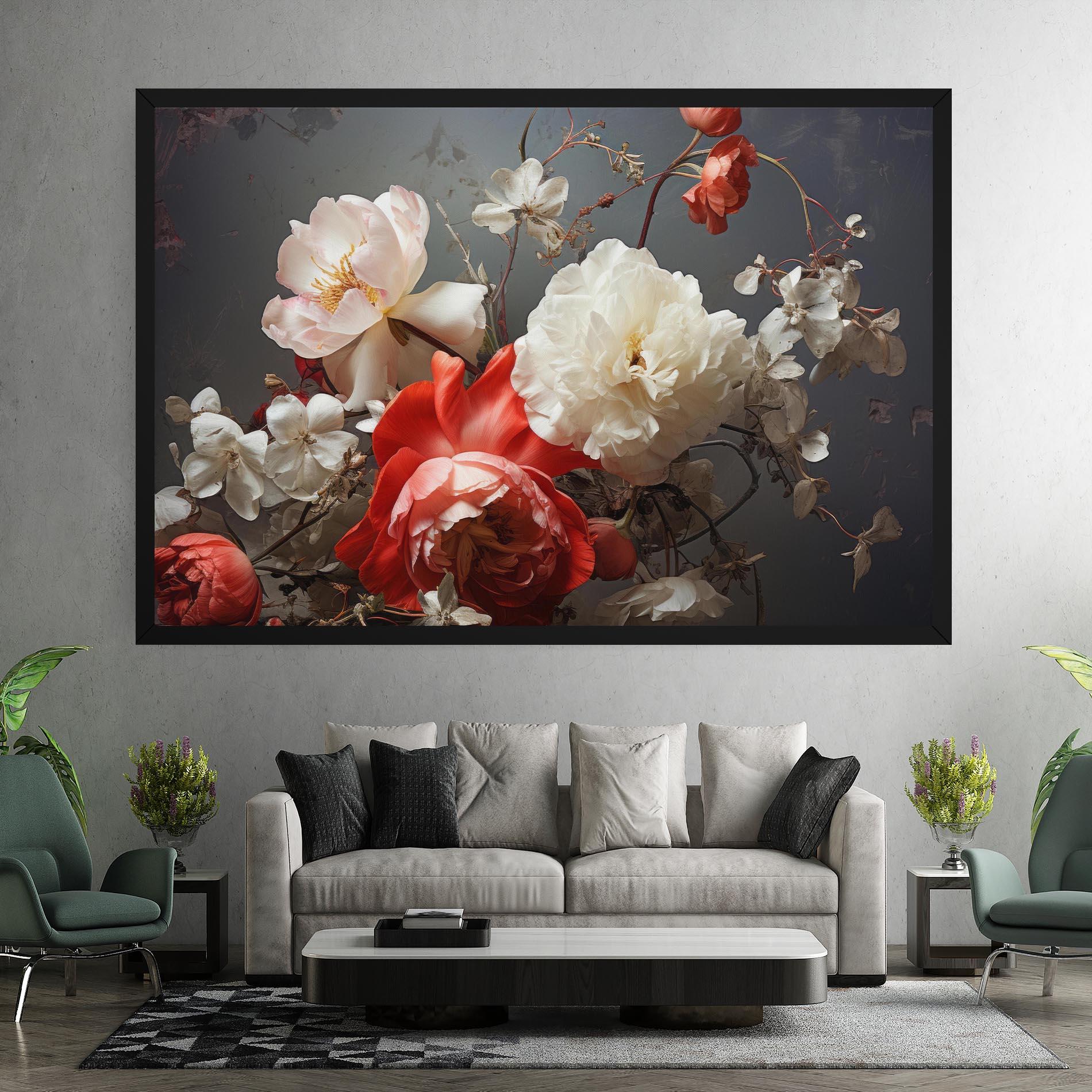 Tablou Canvas White Red Roses mockup 7