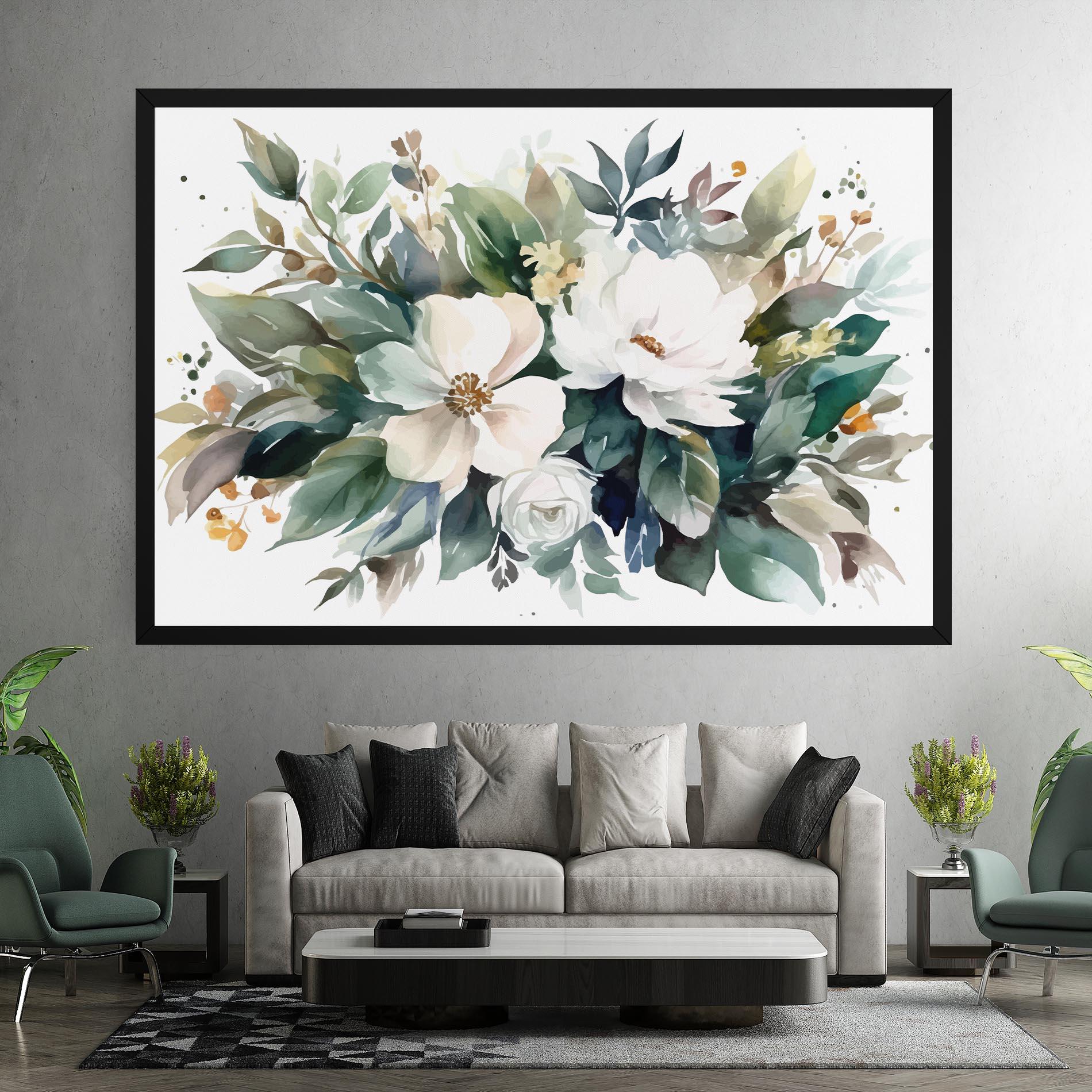 Tablou Canvas White Rose Paint mockup 7