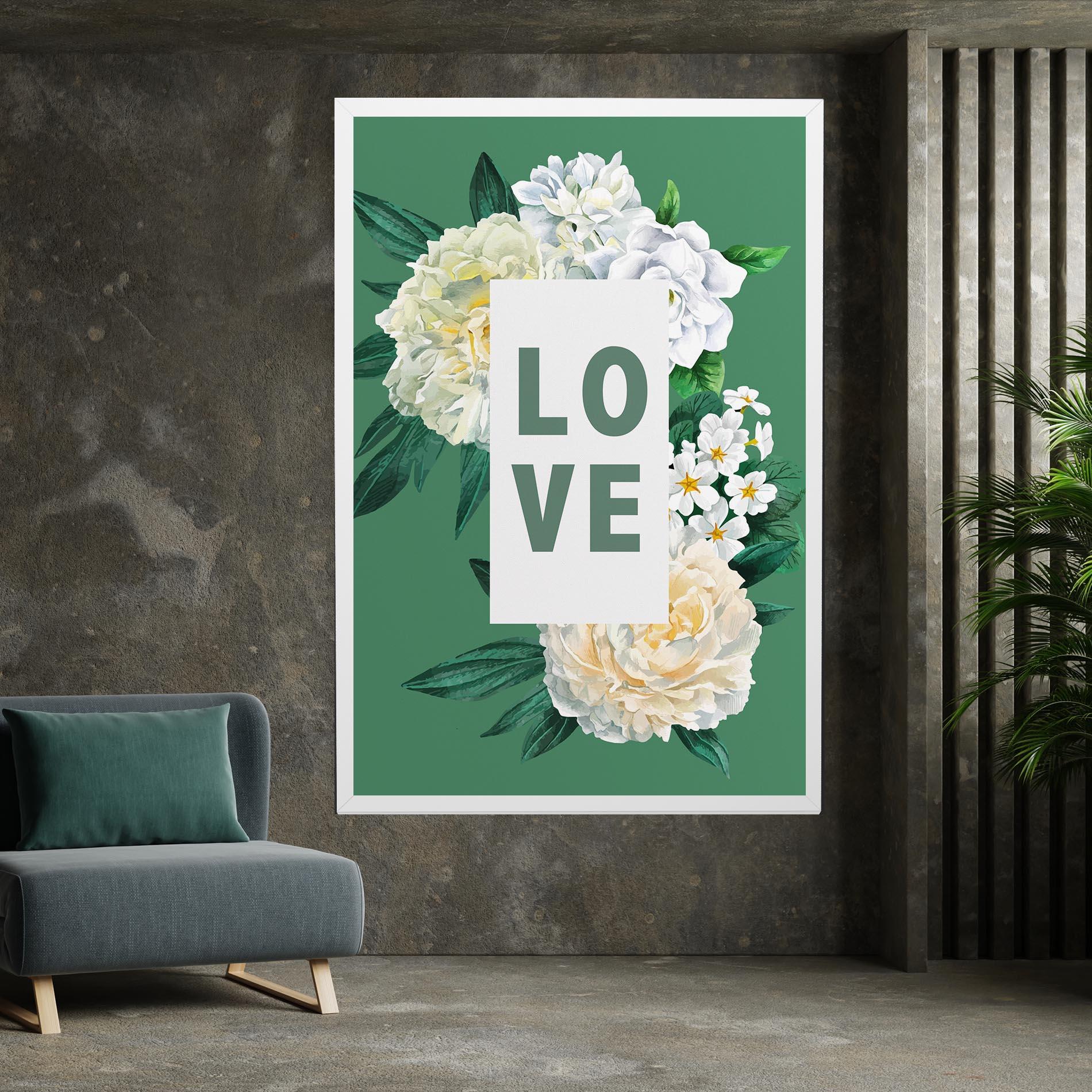 Tablou Canvas Love Green Rose mockup 7