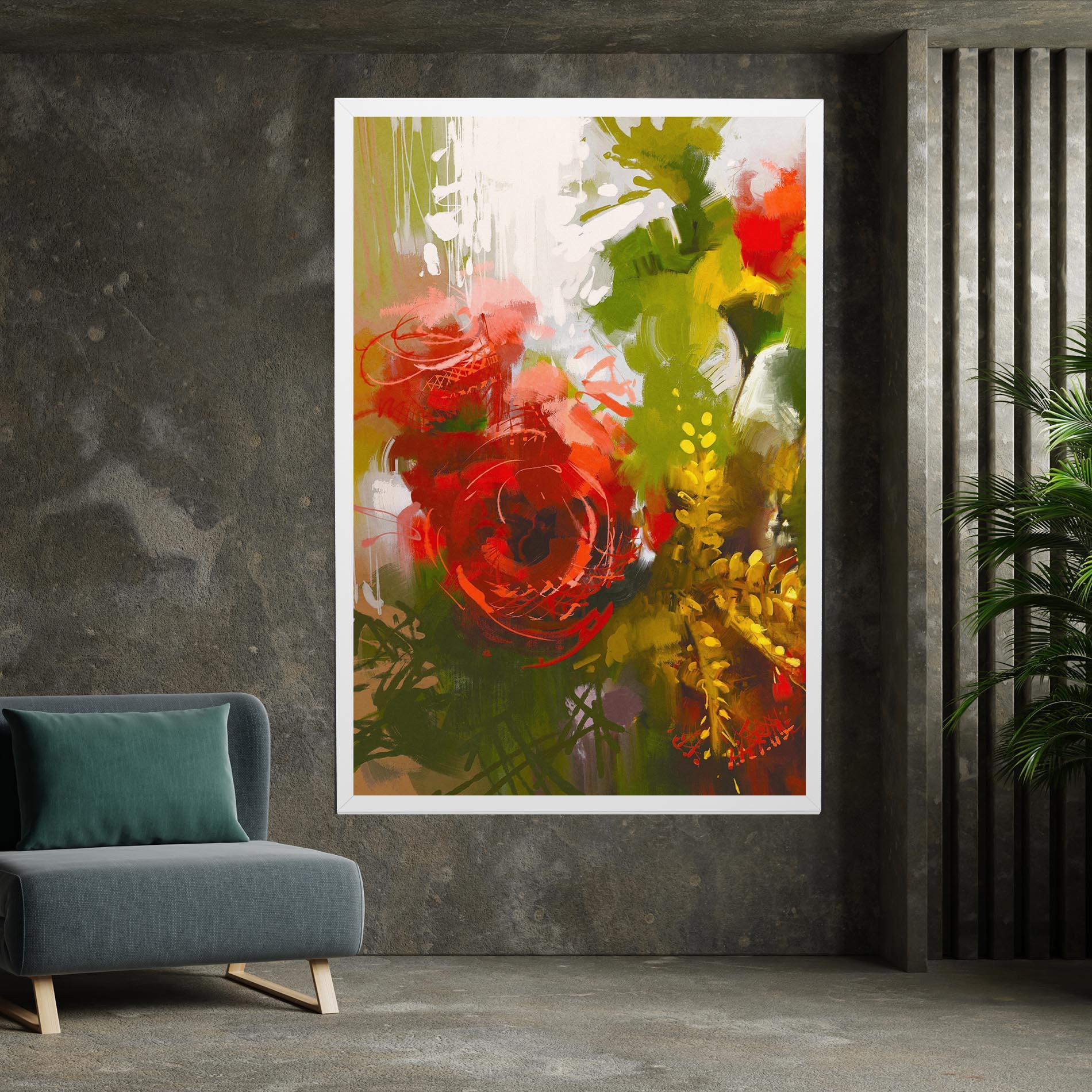Tablou Canvas Red Rose Painting mockup 7
