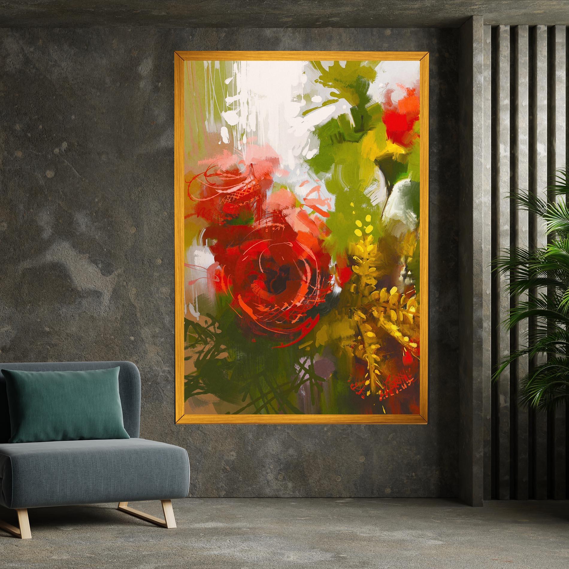 Tablou Canvas Red Rose Painting mockup 7