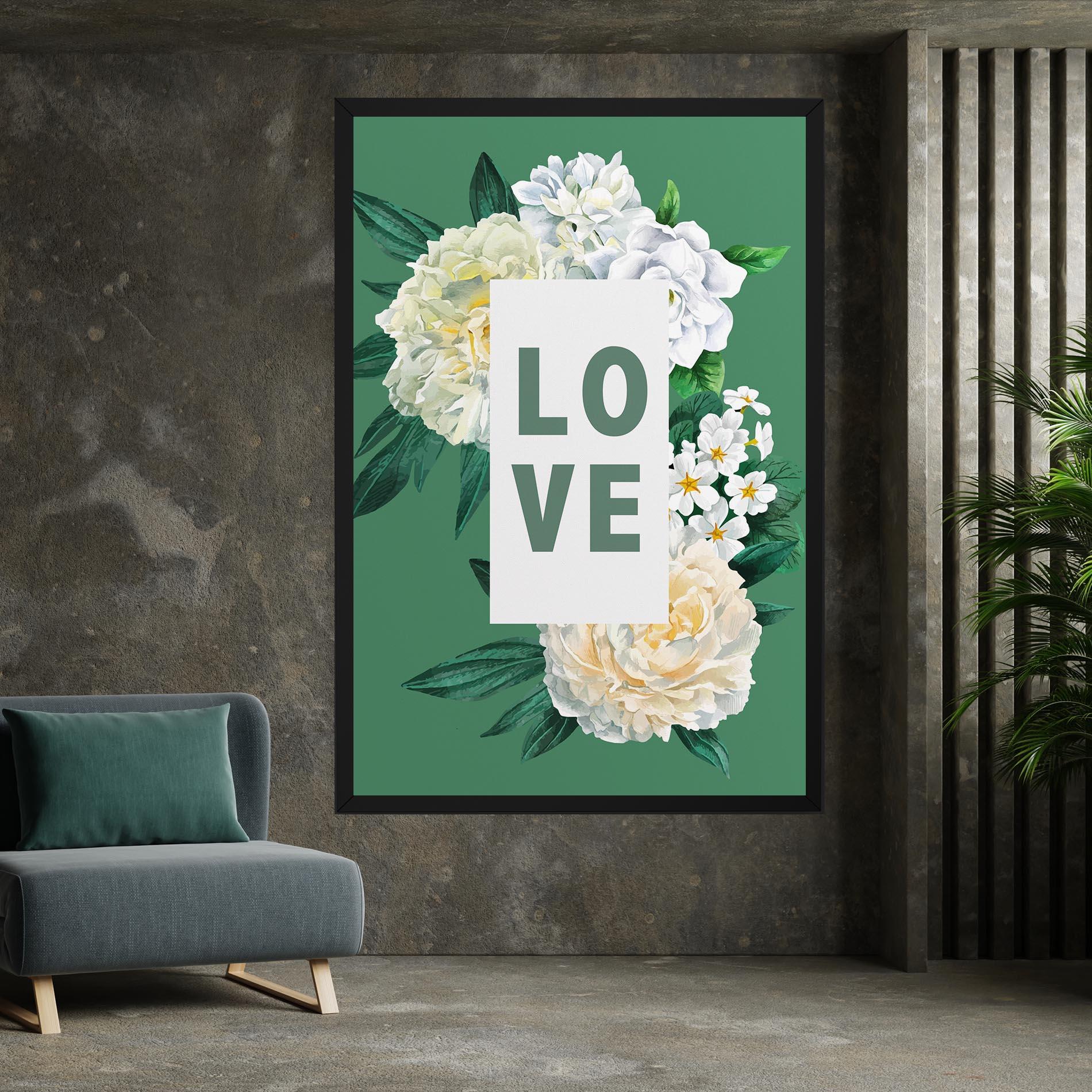 Tablou Canvas Love Green Rose mockup 7