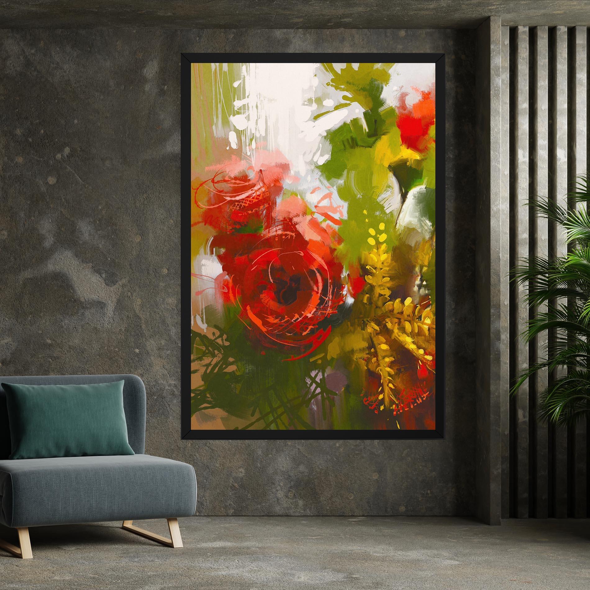 Tablou Canvas Red Rose Painting mockup 7