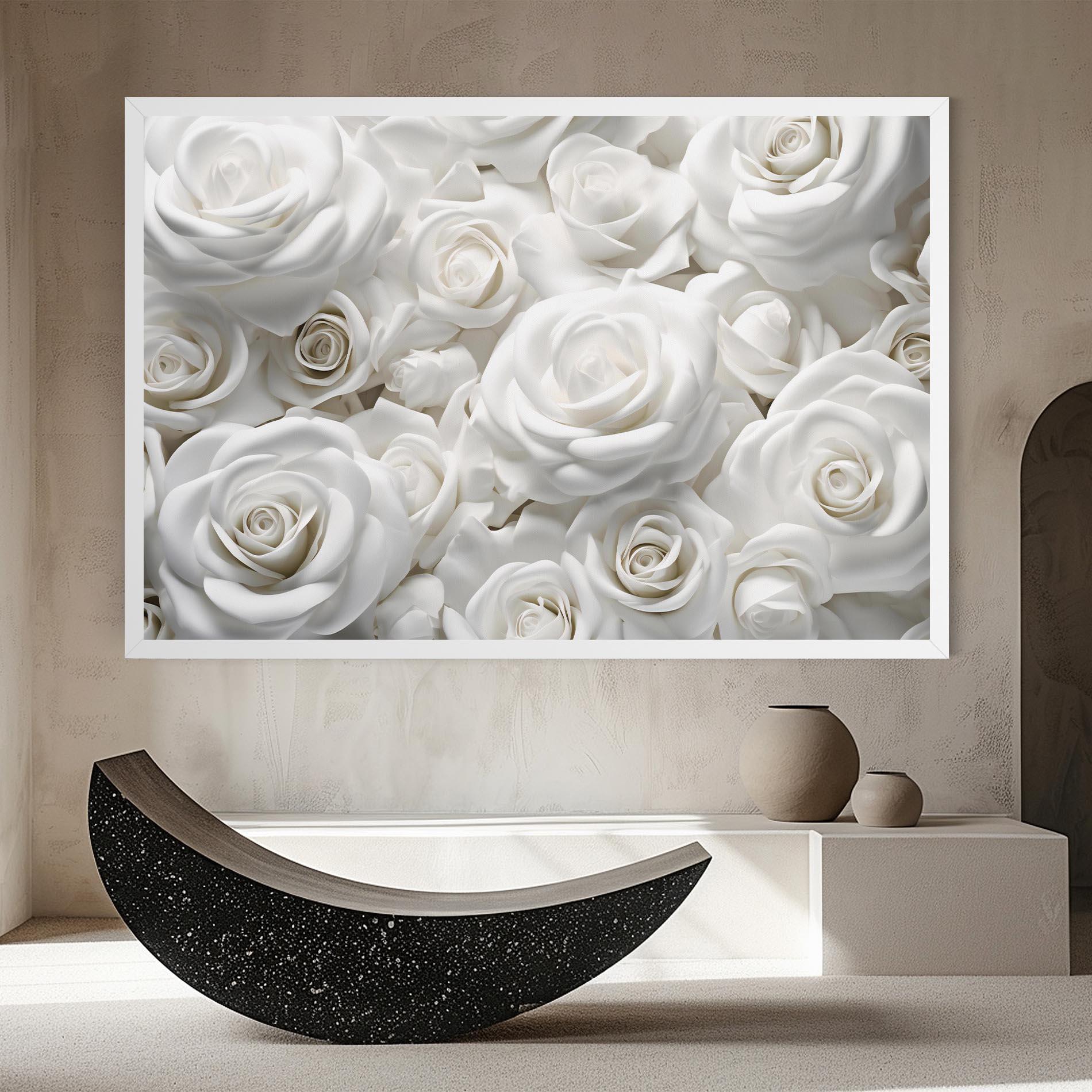 Tablou Canvas 3d White Roses mockup 8