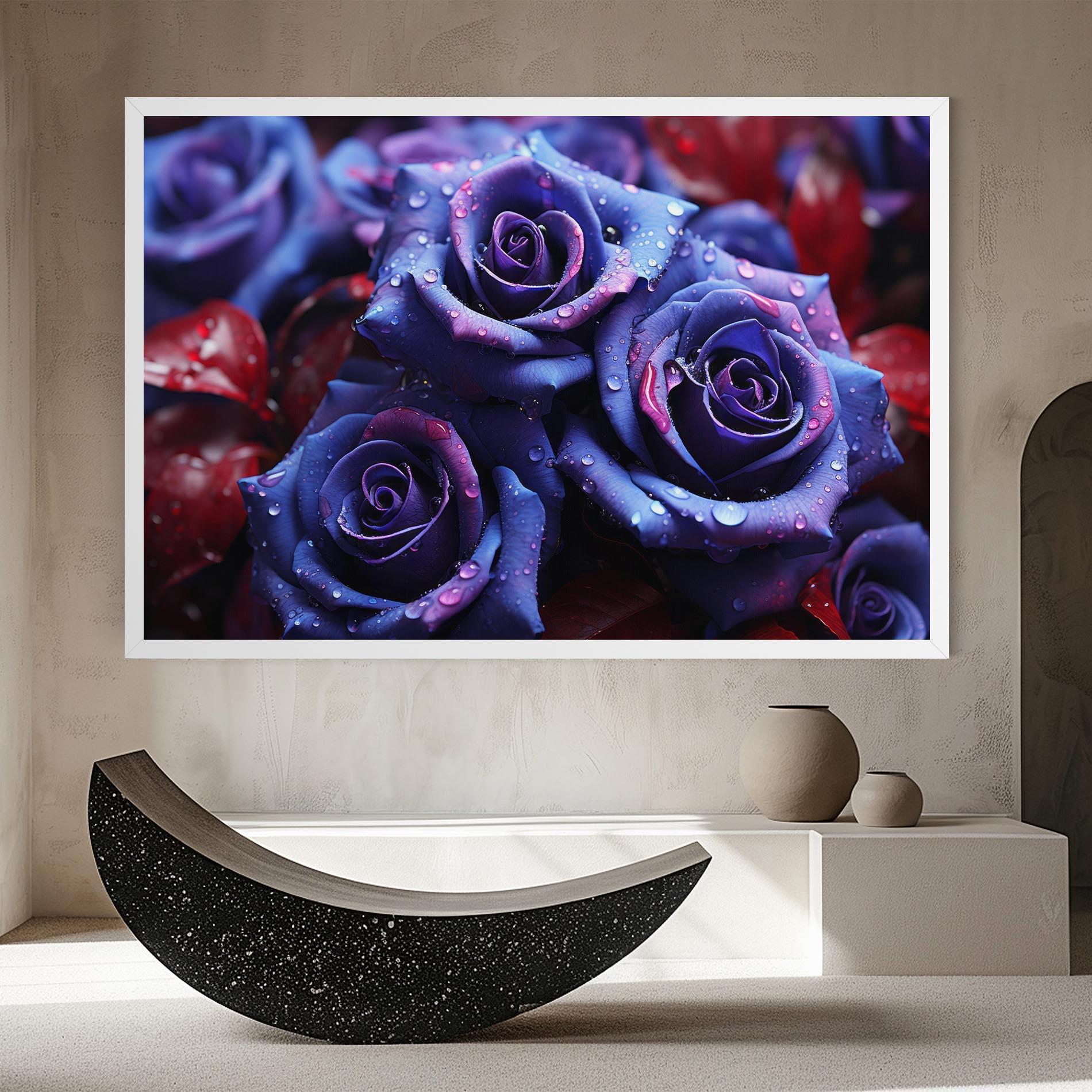 Tablou Canvas Blue Purple Rose mockup 8