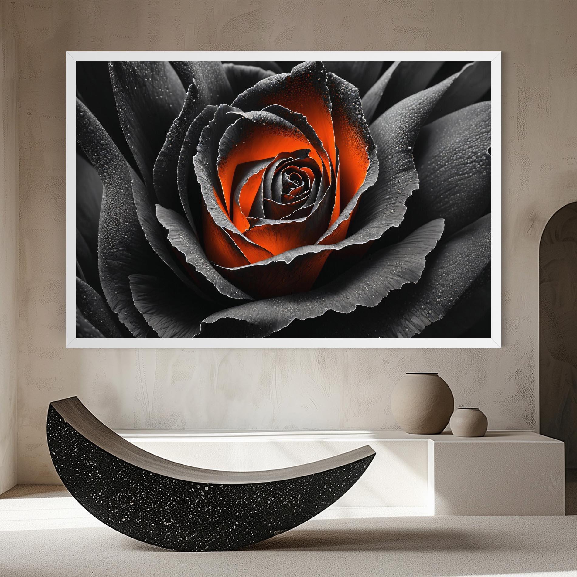Tablou Canvas Grey Orange Rose mockup 8