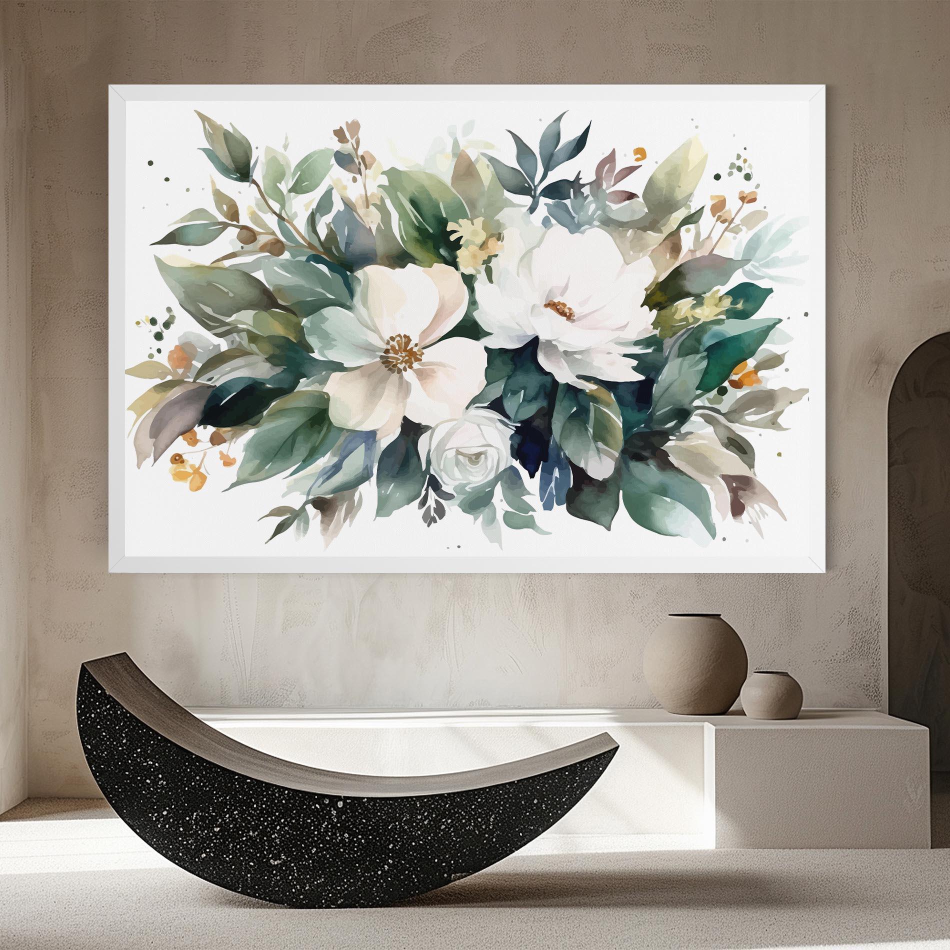 Tablou Canvas White Rose Paint mockup 8