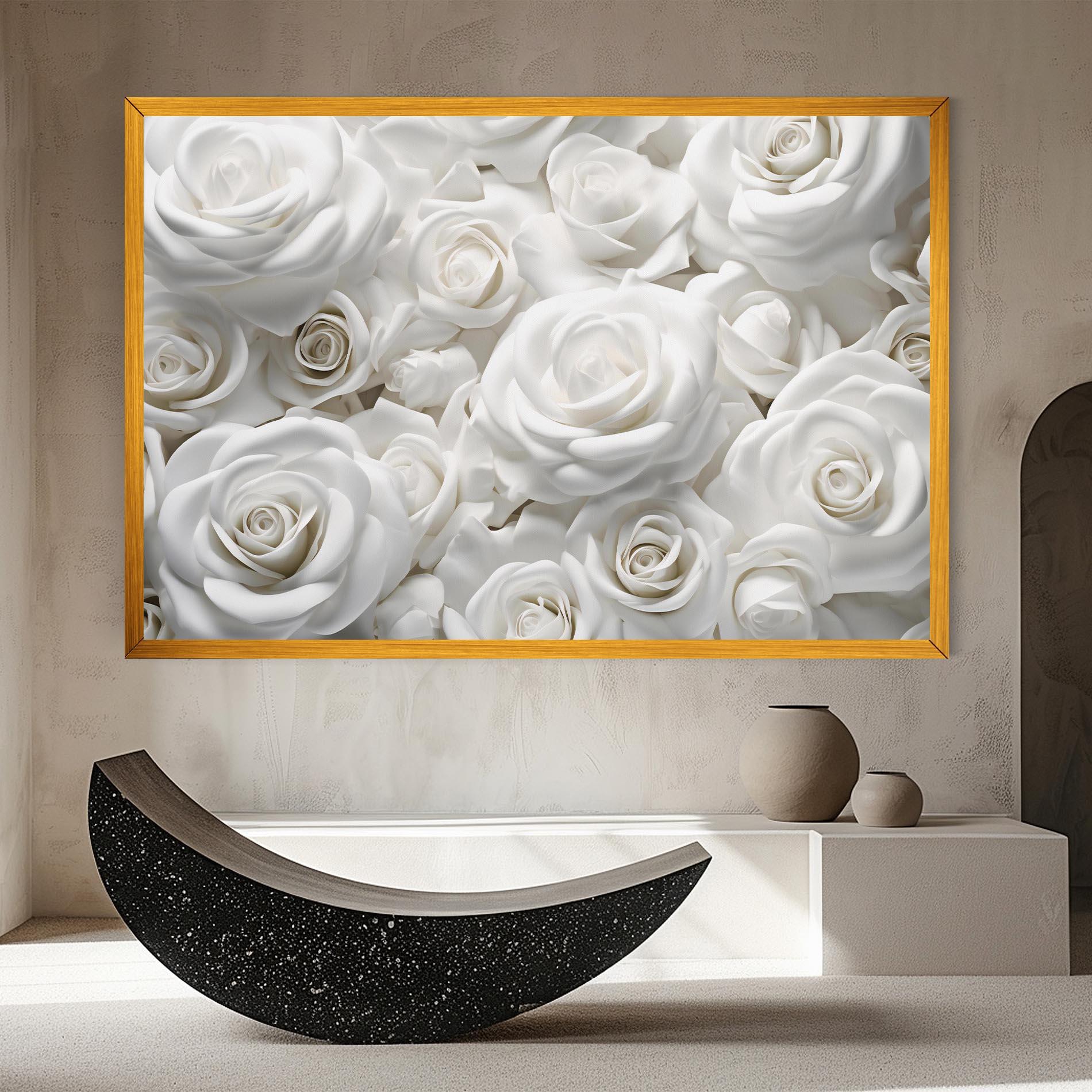 Tablou Canvas 3d White Roses mockup 8