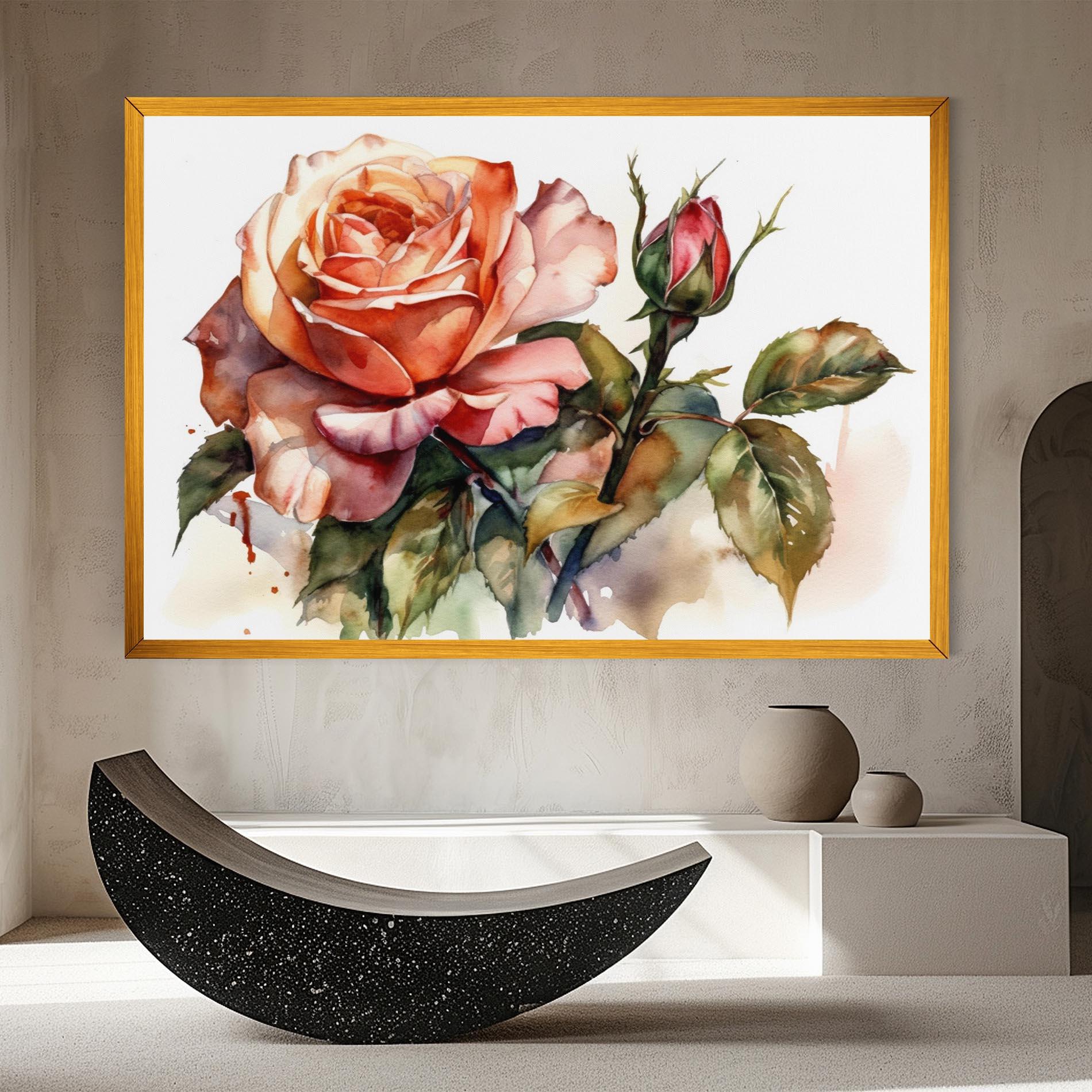 Tablou Canvas Big Rose Painted mockup 8