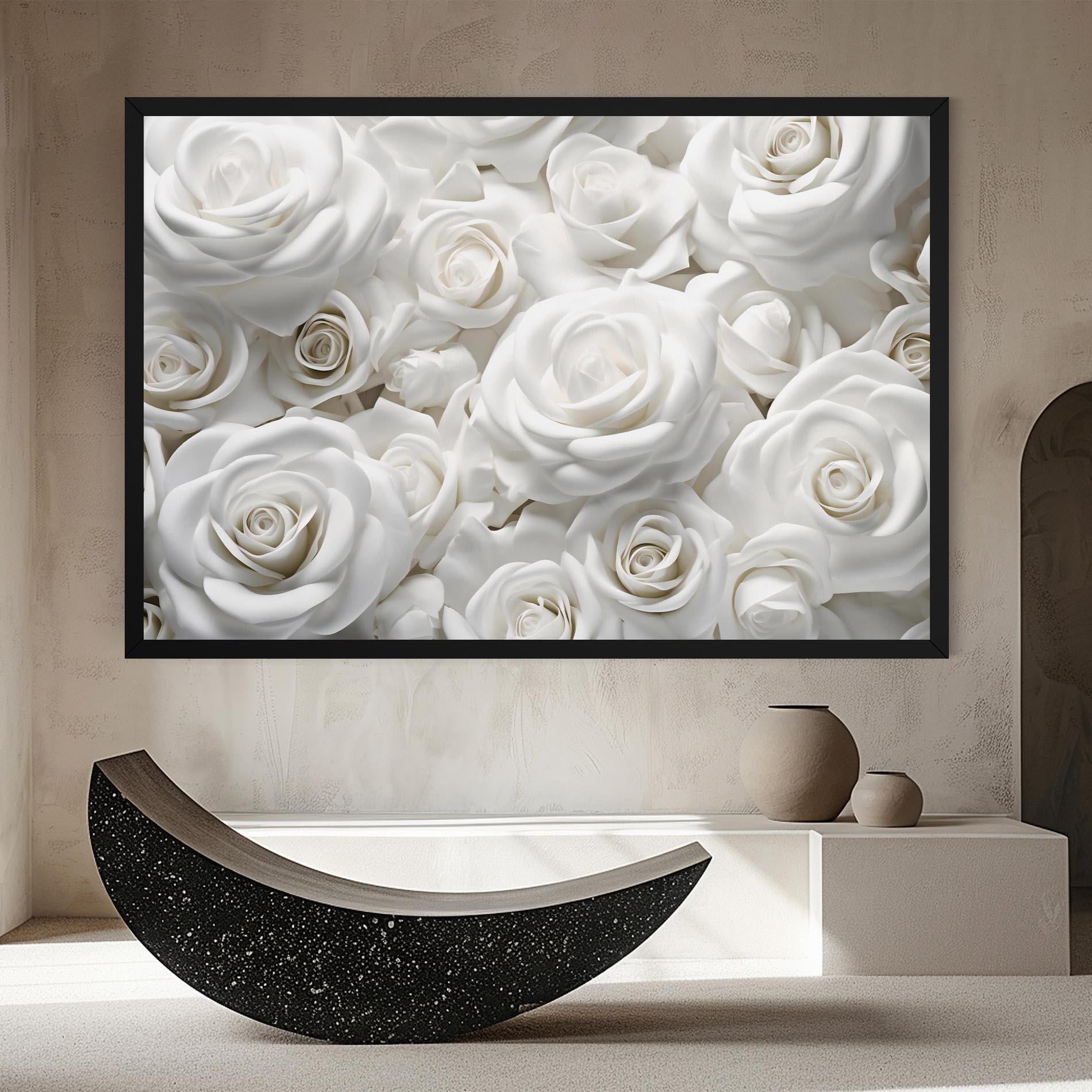 Tablou Canvas 3d White Roses mockup 8