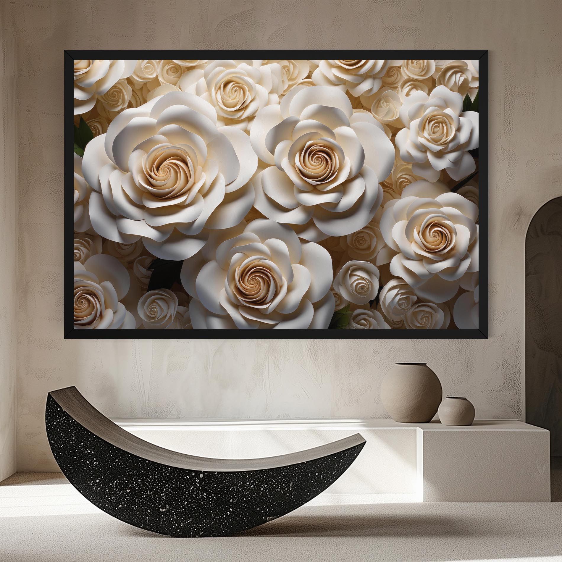 Cream Roses Wall mockup 8