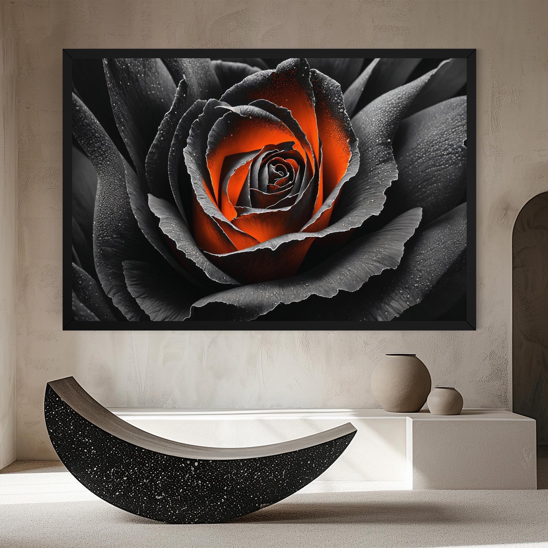 Tablou Canvas Grey Orange Rose mockup 8