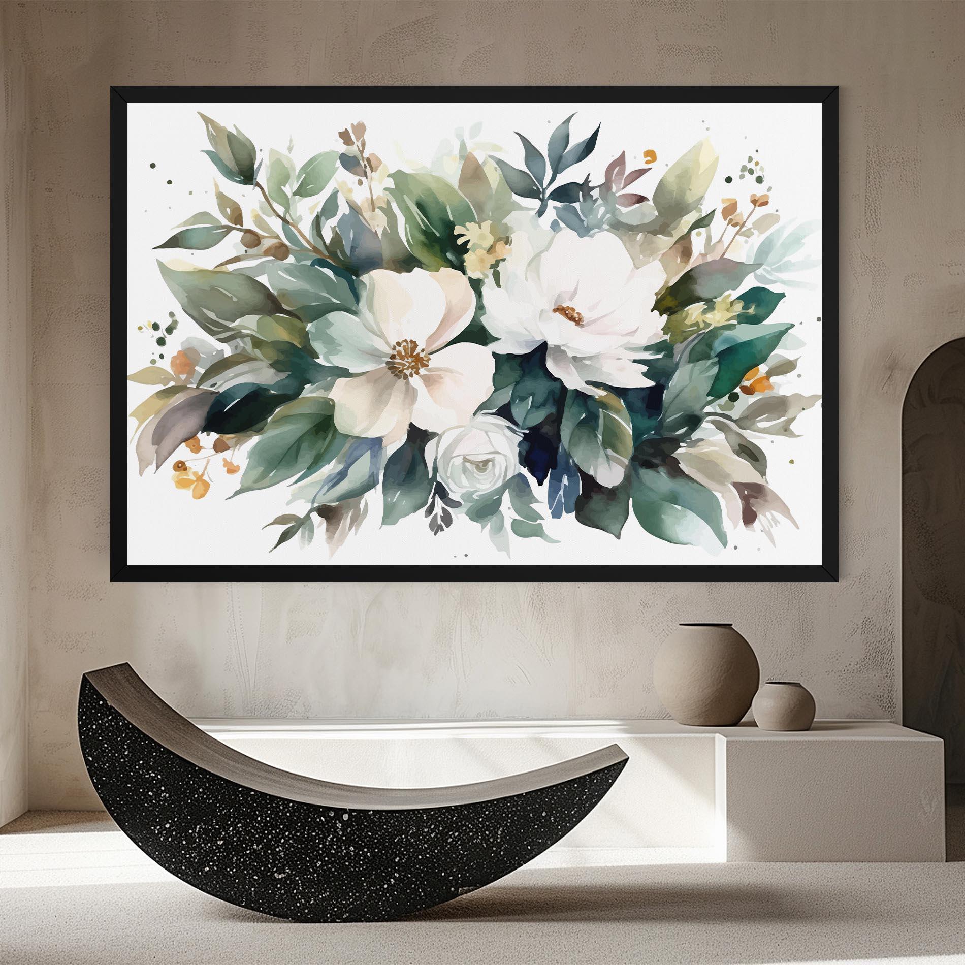 Tablou Canvas White Rose Paint mockup 8