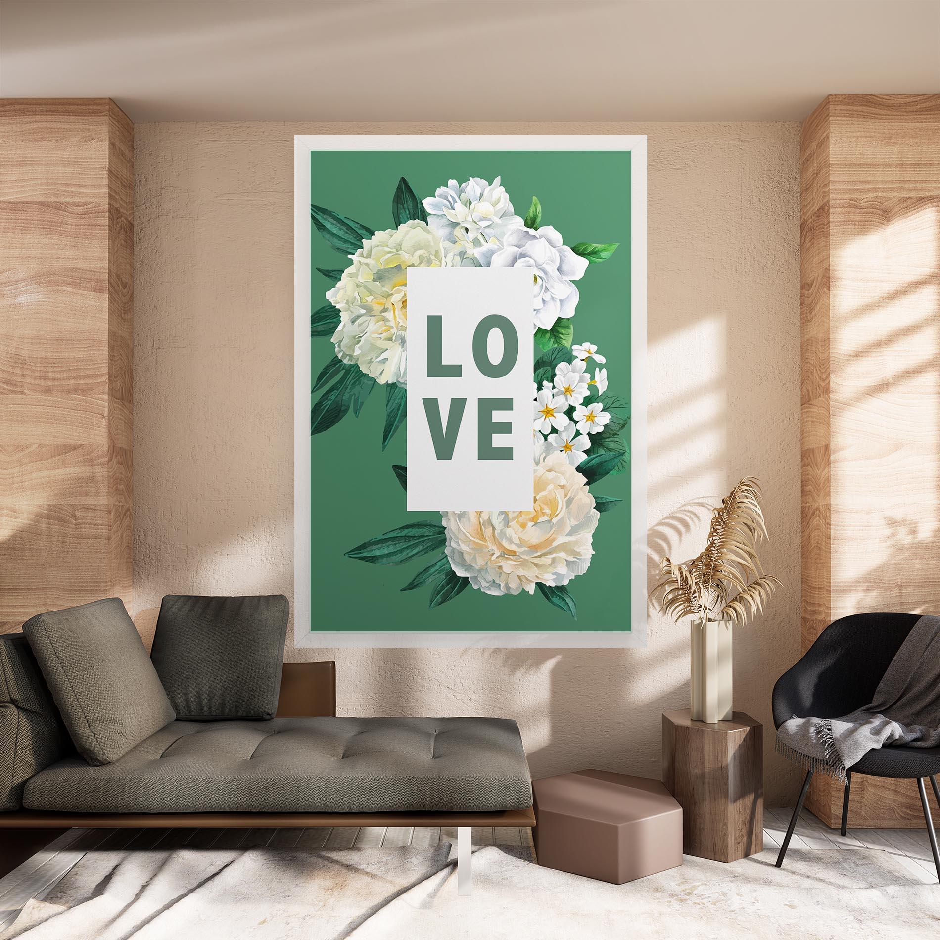 Tablou Canvas Love Green Rose mockup 8