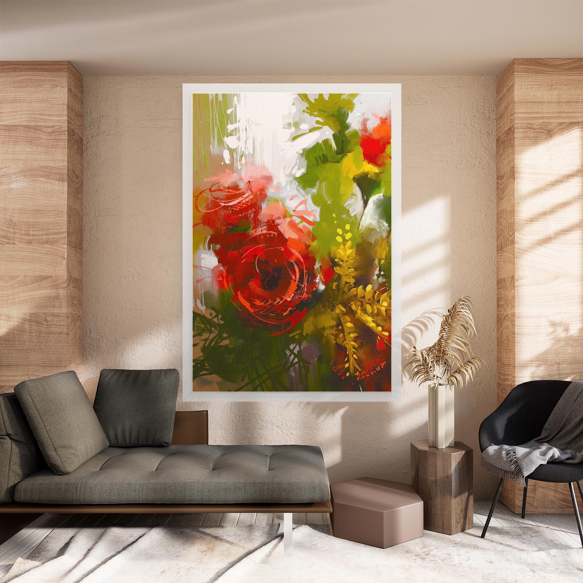 Tablou Canvas Red Rose Painting mockup 8