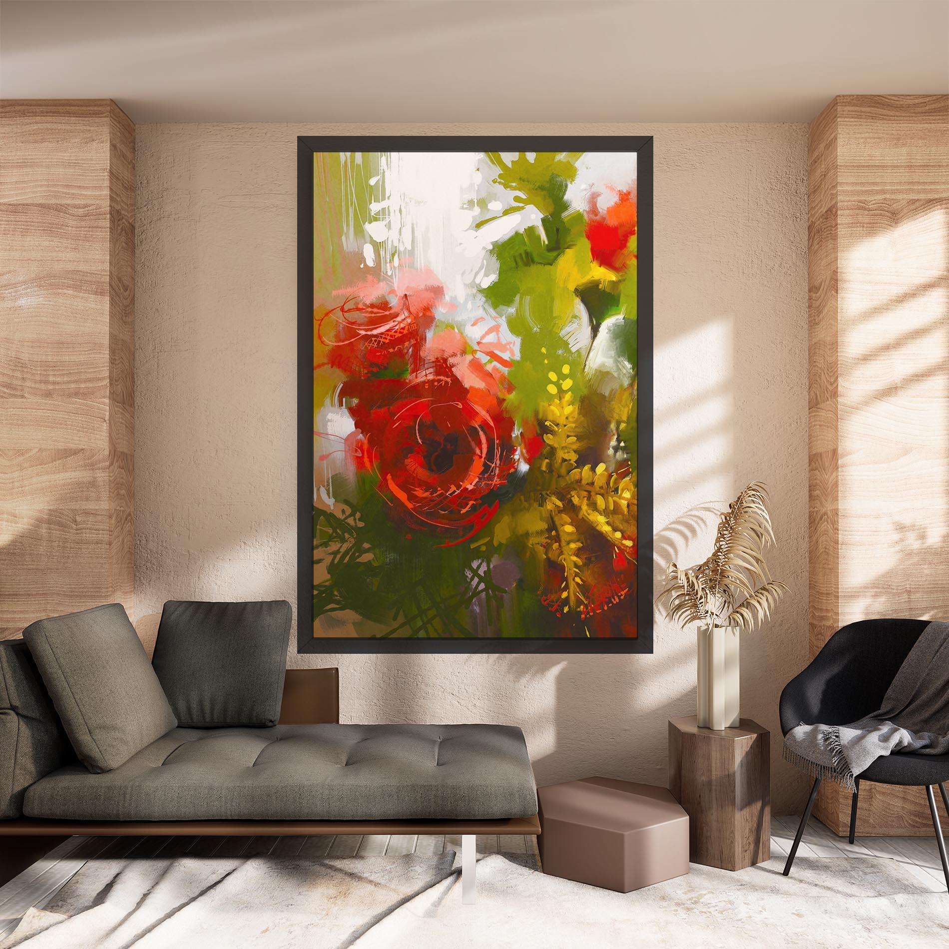 Tablou Canvas Red Rose Painting mockup 8