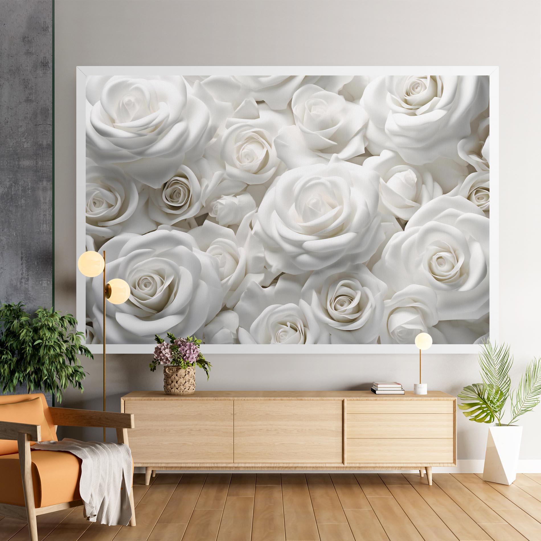 Tablou Canvas 3d White Roses mockup 9