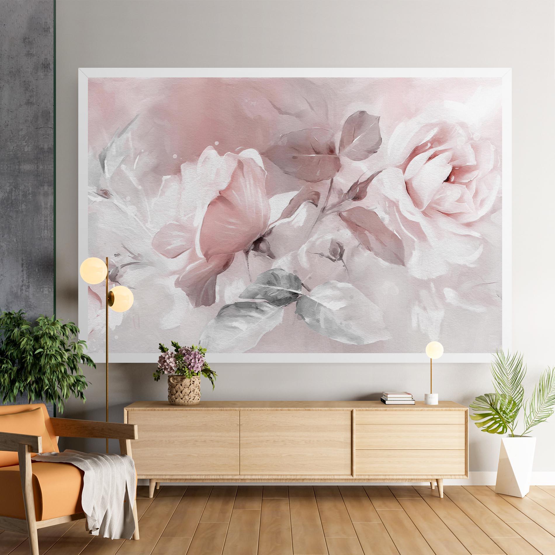 Tablou Canvas Abstract Pink Flowers mockup 9