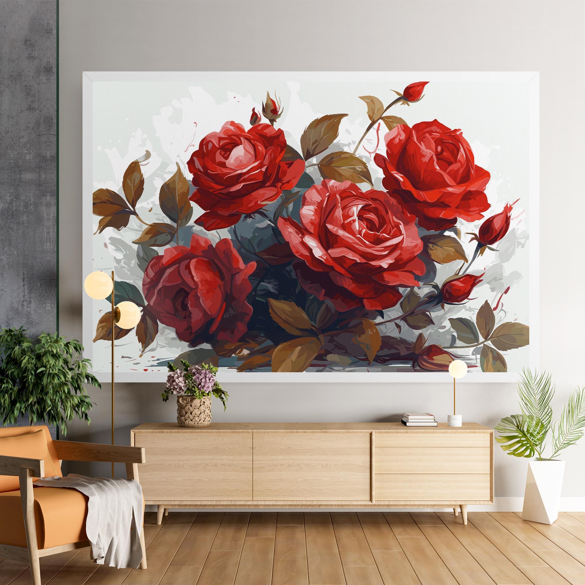 Tablou Canvas Beautiful Red Roses mockup 9