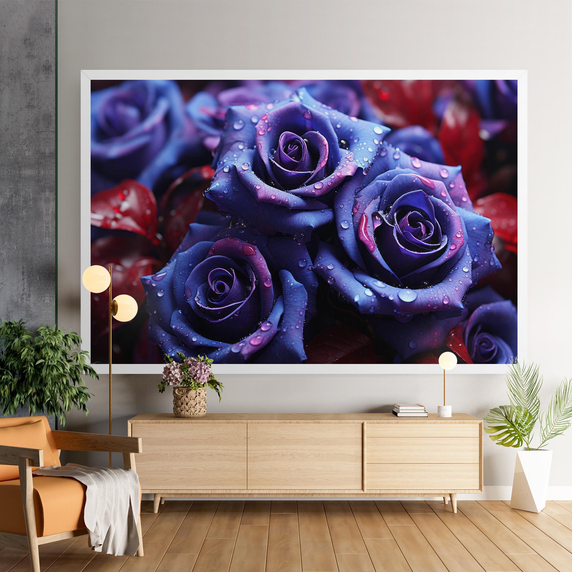Tablou Canvas Blue Purple Rose mockup 9