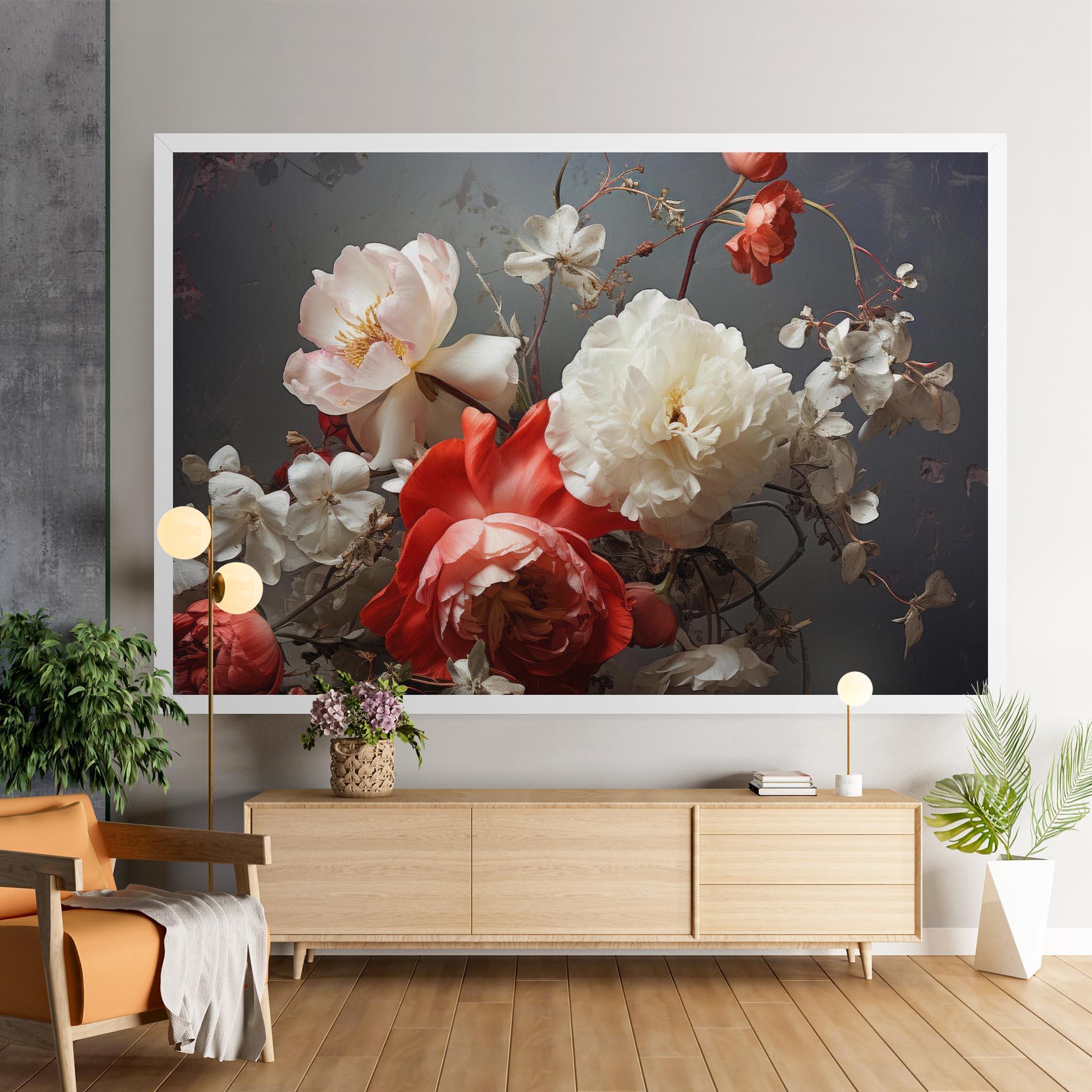Tablou Canvas White Red Roses mockup 9