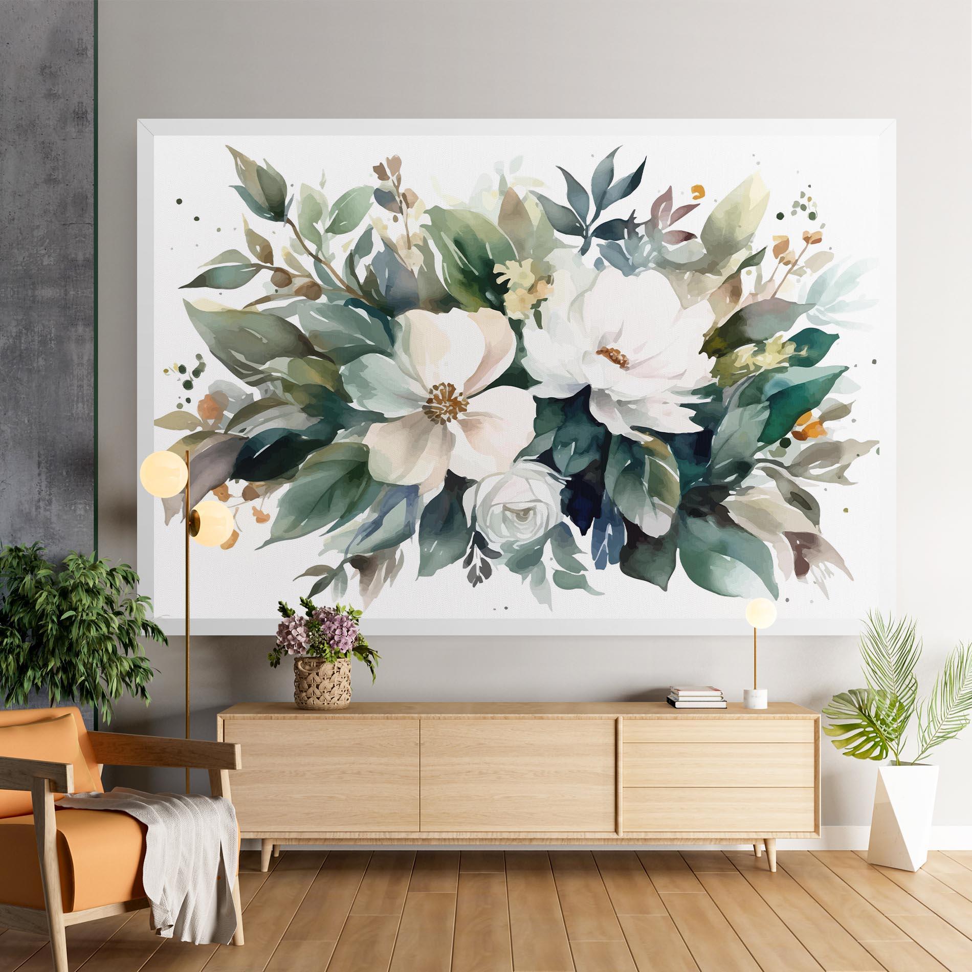 Tablou Canvas White Rose Paint mockup 9