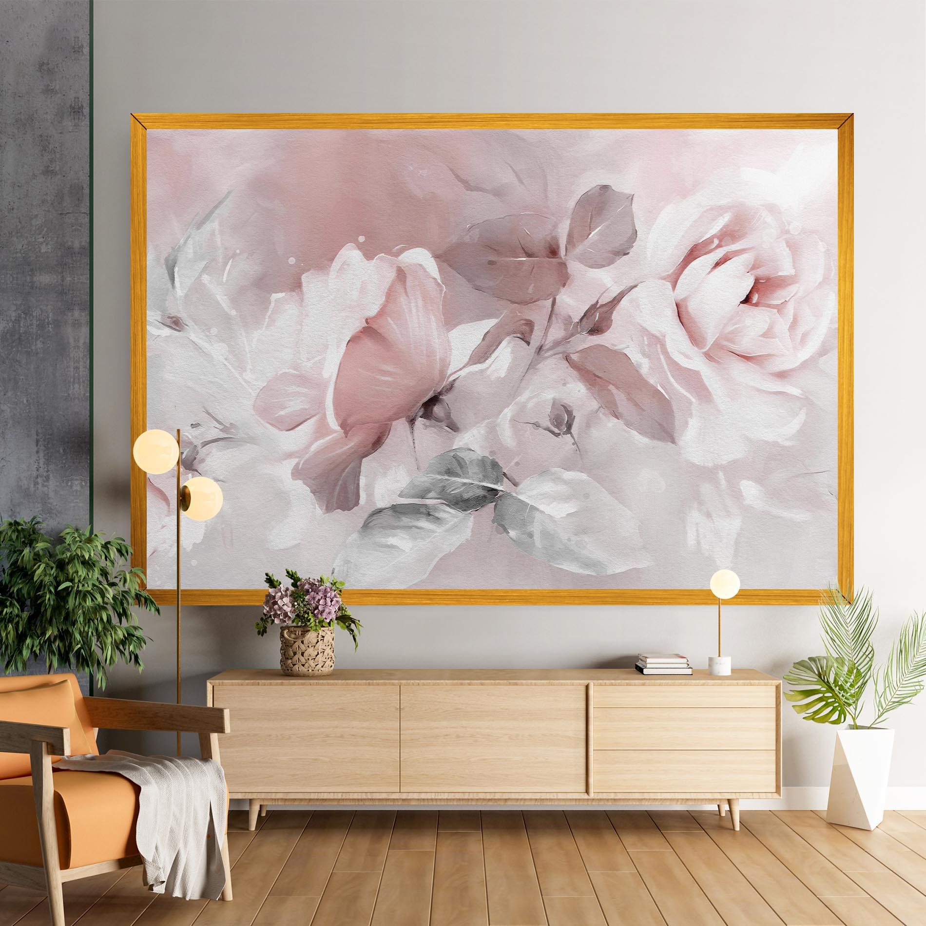 Tablou Canvas Abstract Pink Flowers mockup 9