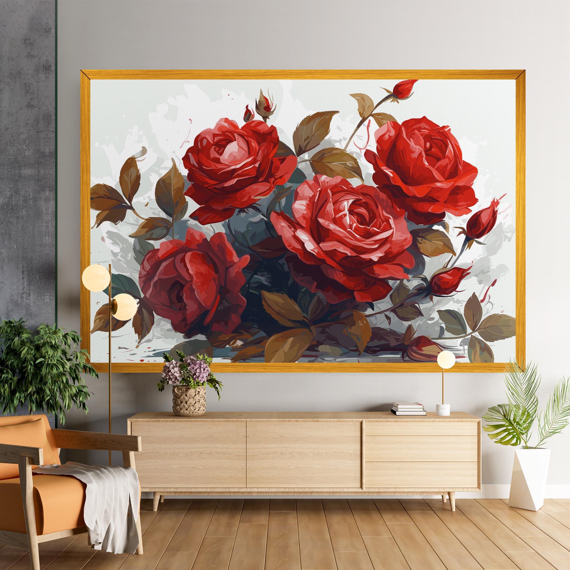 Tablou Canvas Beautiful Red Roses mockup 9