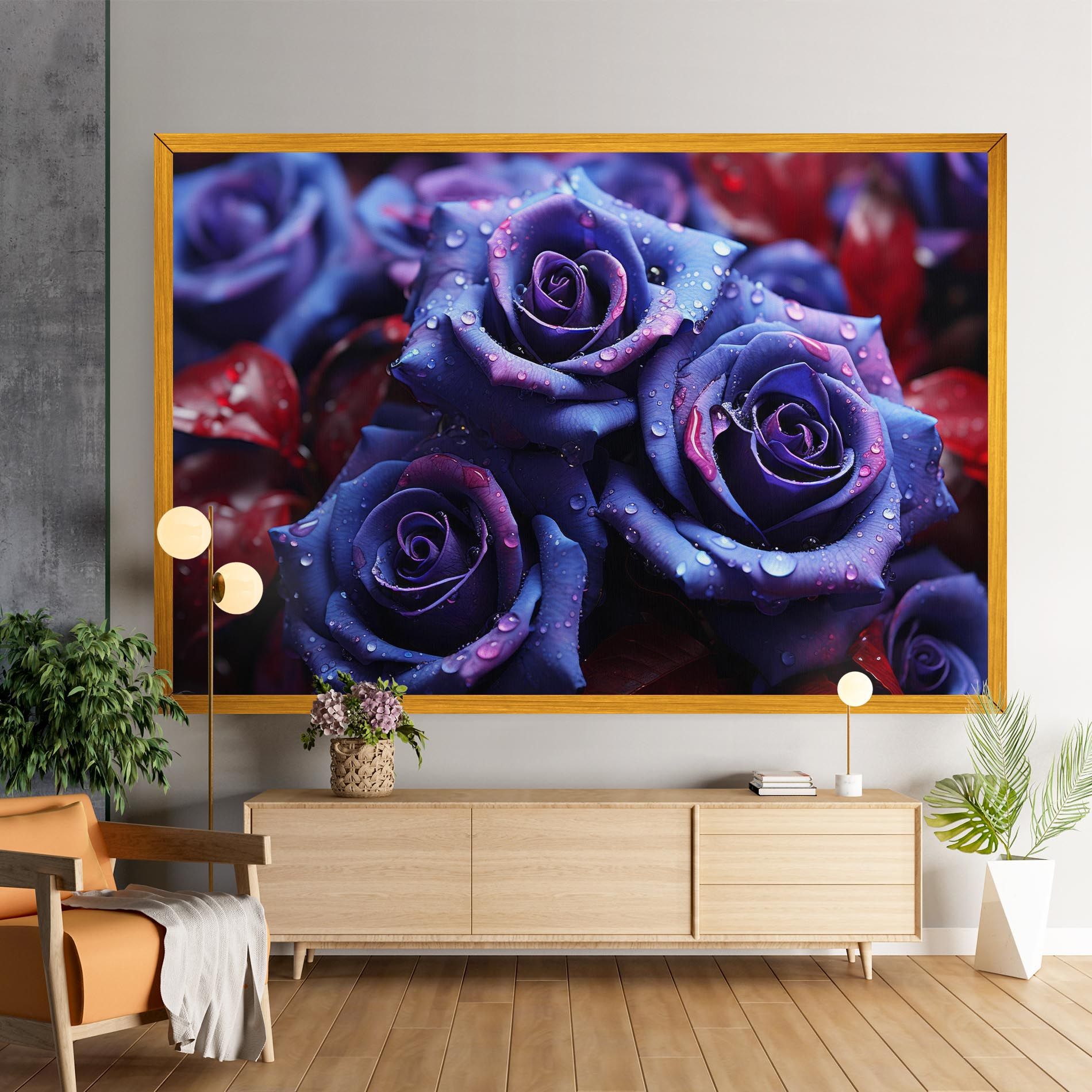 Blue Purple Rose mockup 9