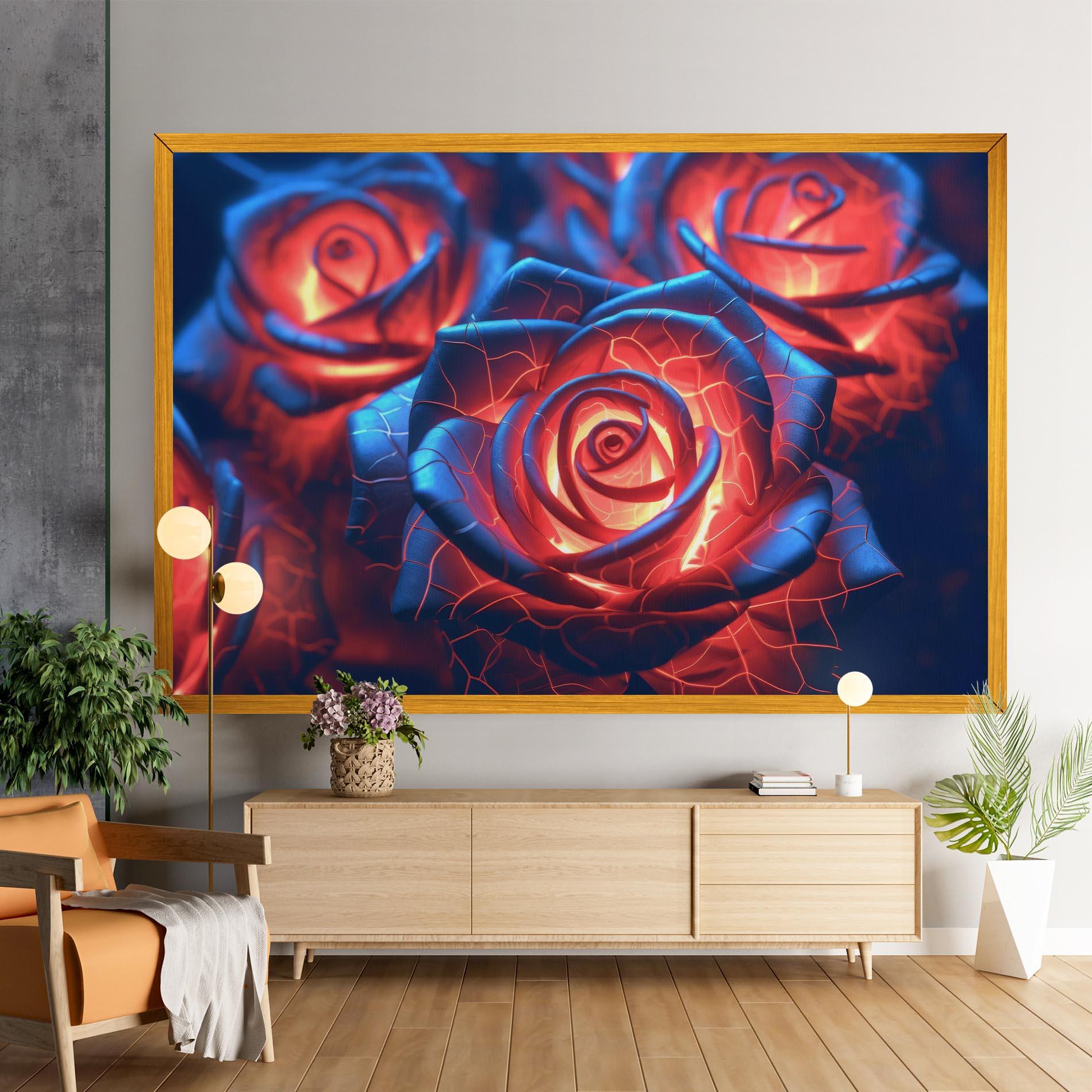Tablou Canvas Glowing Roses mockup 9