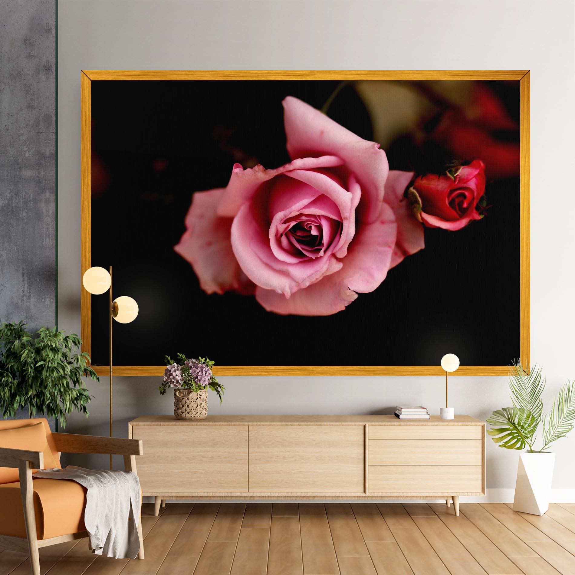 Tablou Canvas Opened Pink Rose mockup 9
