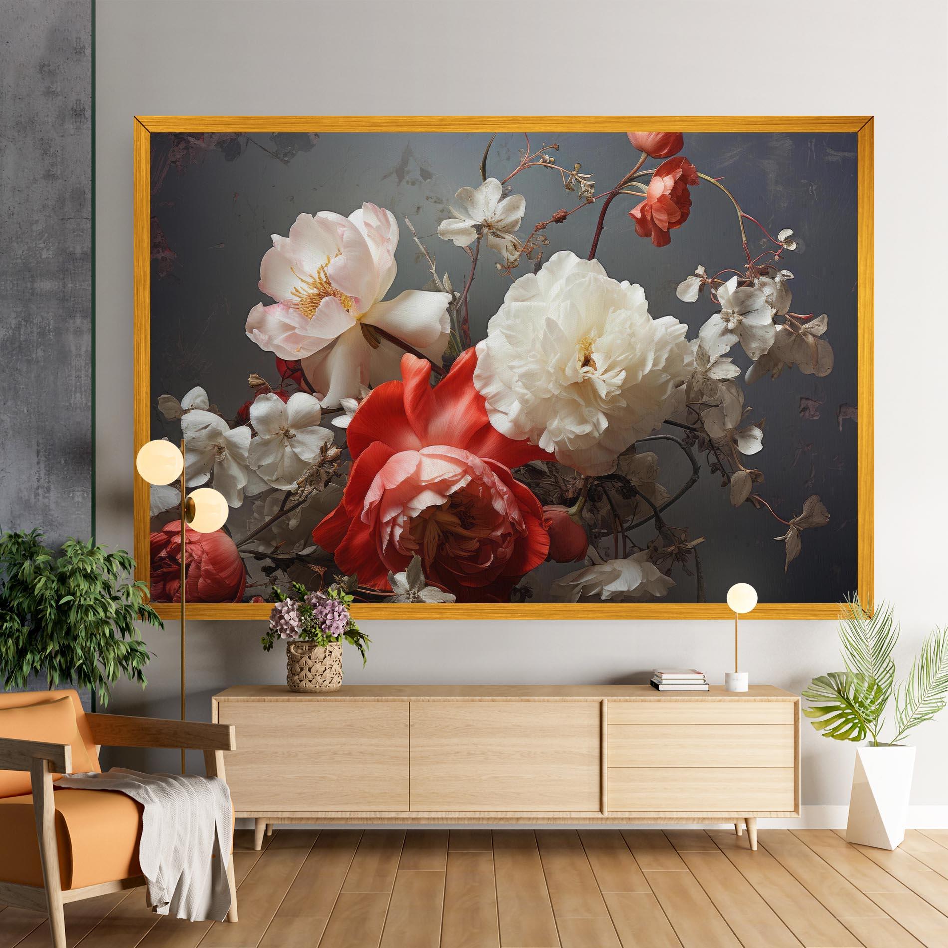 Tablou Canvas White Red Roses mockup 9