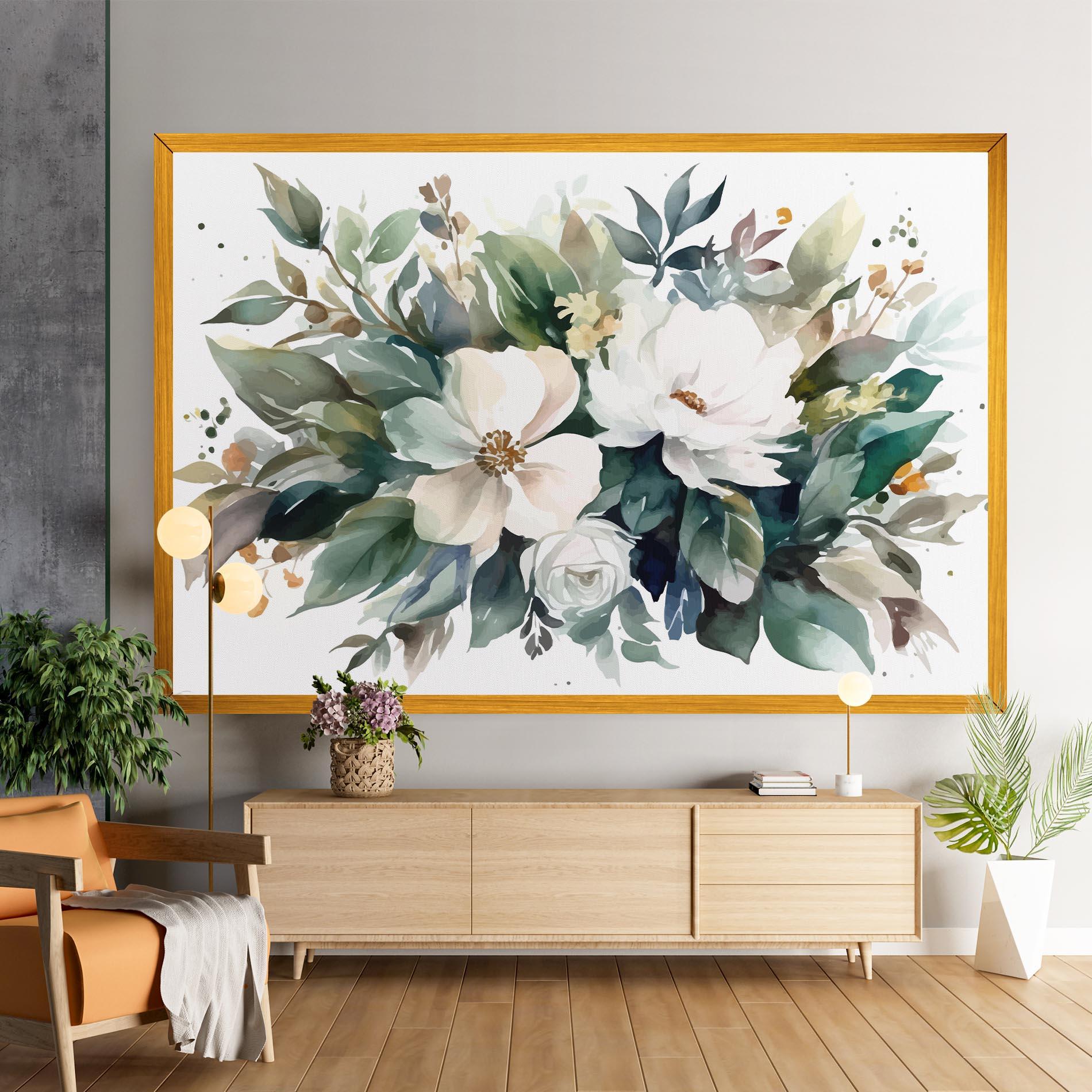 Tablou Canvas White Rose Paint mockup 9