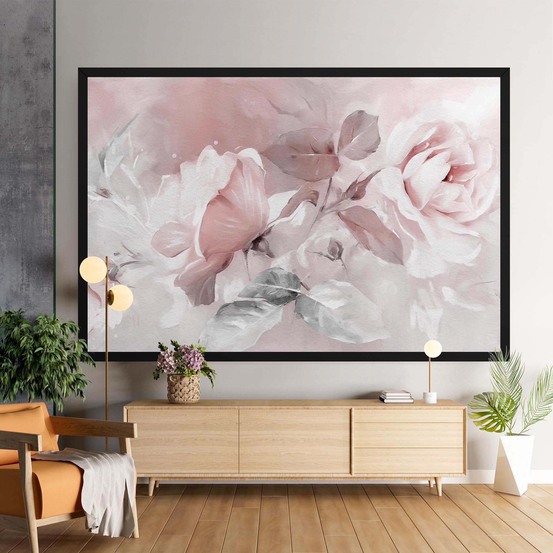 Tablou Canvas Abstract Pink Flowers mockup 9