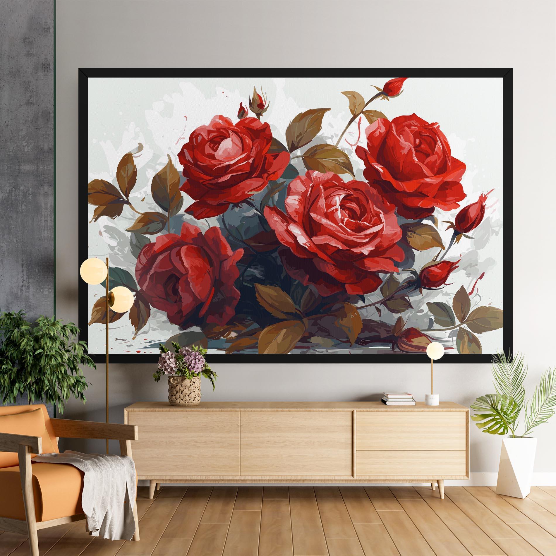 Tablou Canvas Beautiful Red Roses mockup 9
