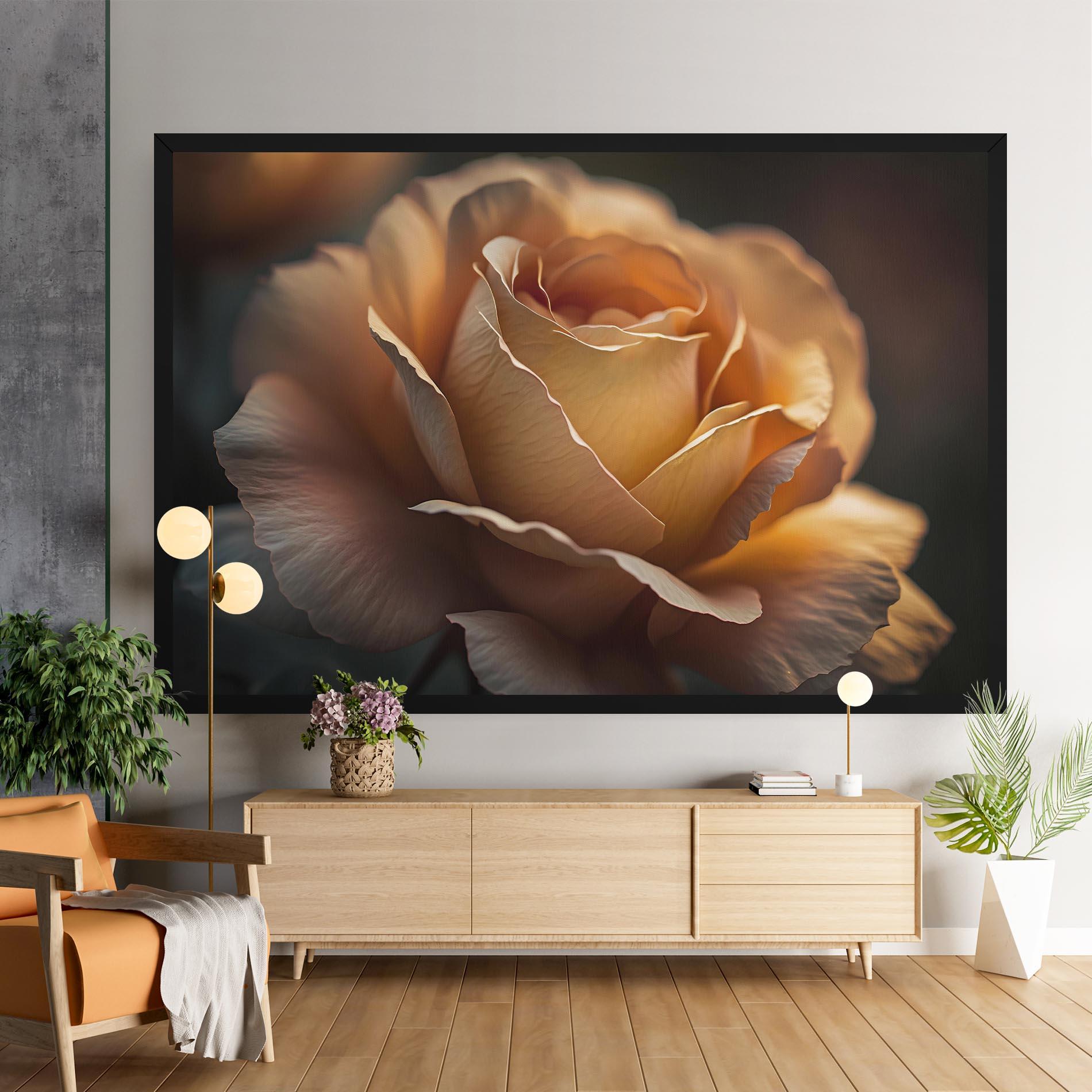 Tablou Canvas Light Orange Rose Close Up mockup 9