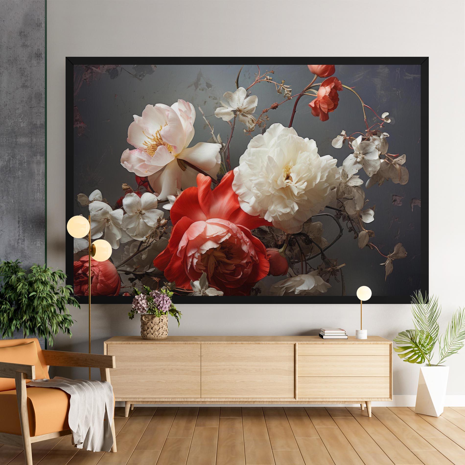 Tablou Canvas White Red Roses mockup 9