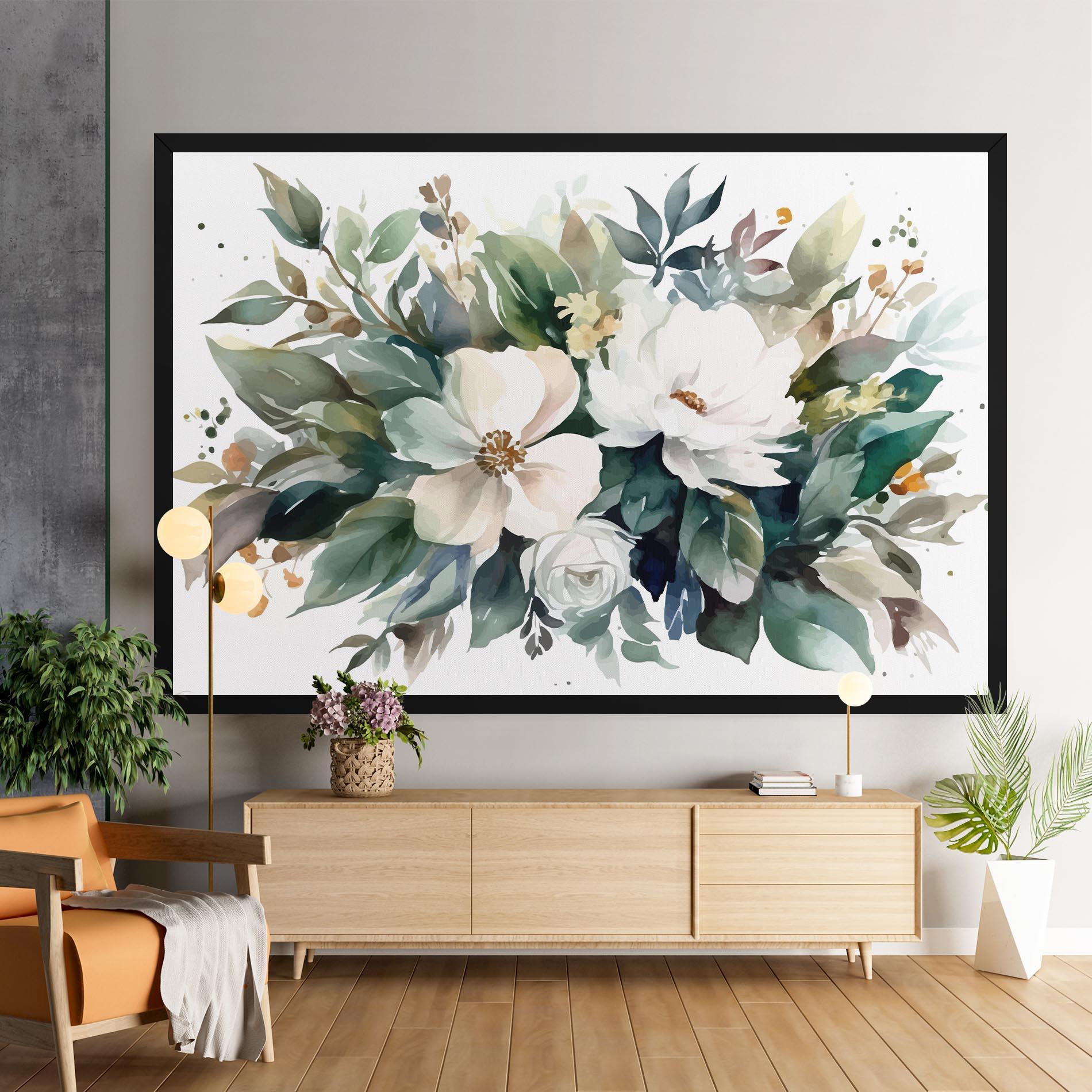Tablou Canvas White Rose Paint mockup 9