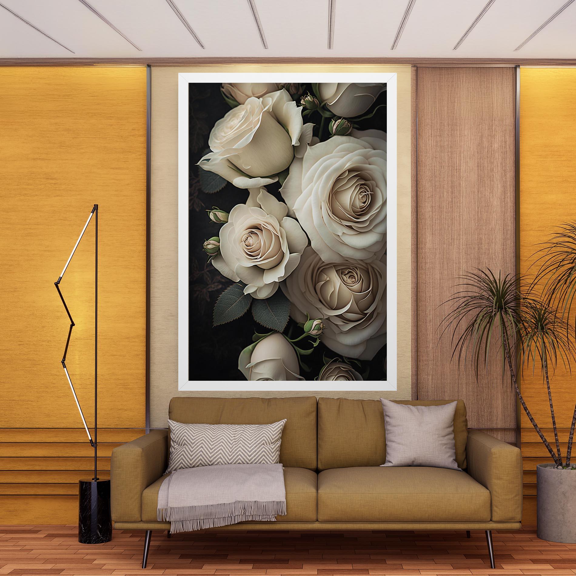 Tablou Canvas Cream Roses Close Up mockup 9