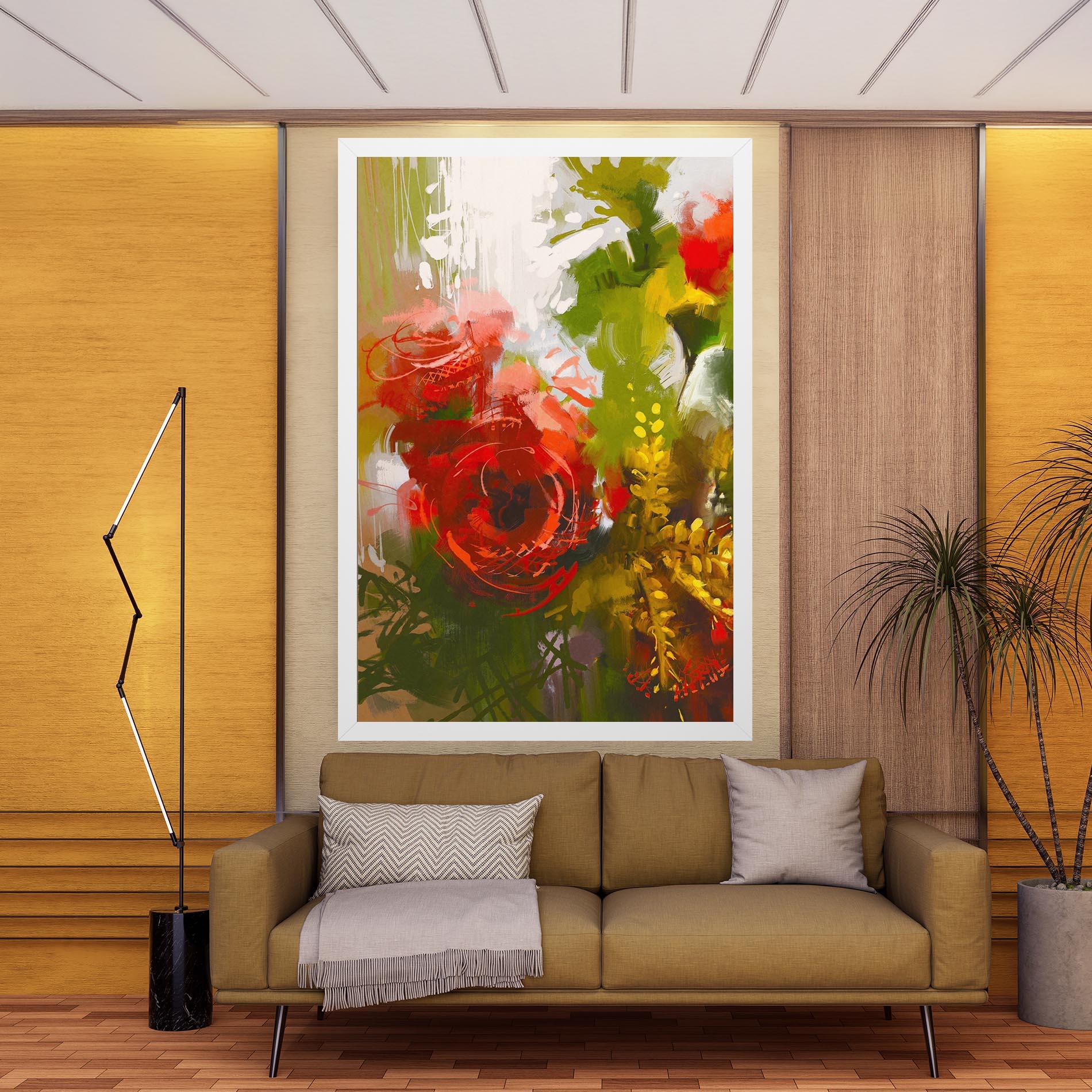 Tablou Canvas Red Rose Painting mockup 9