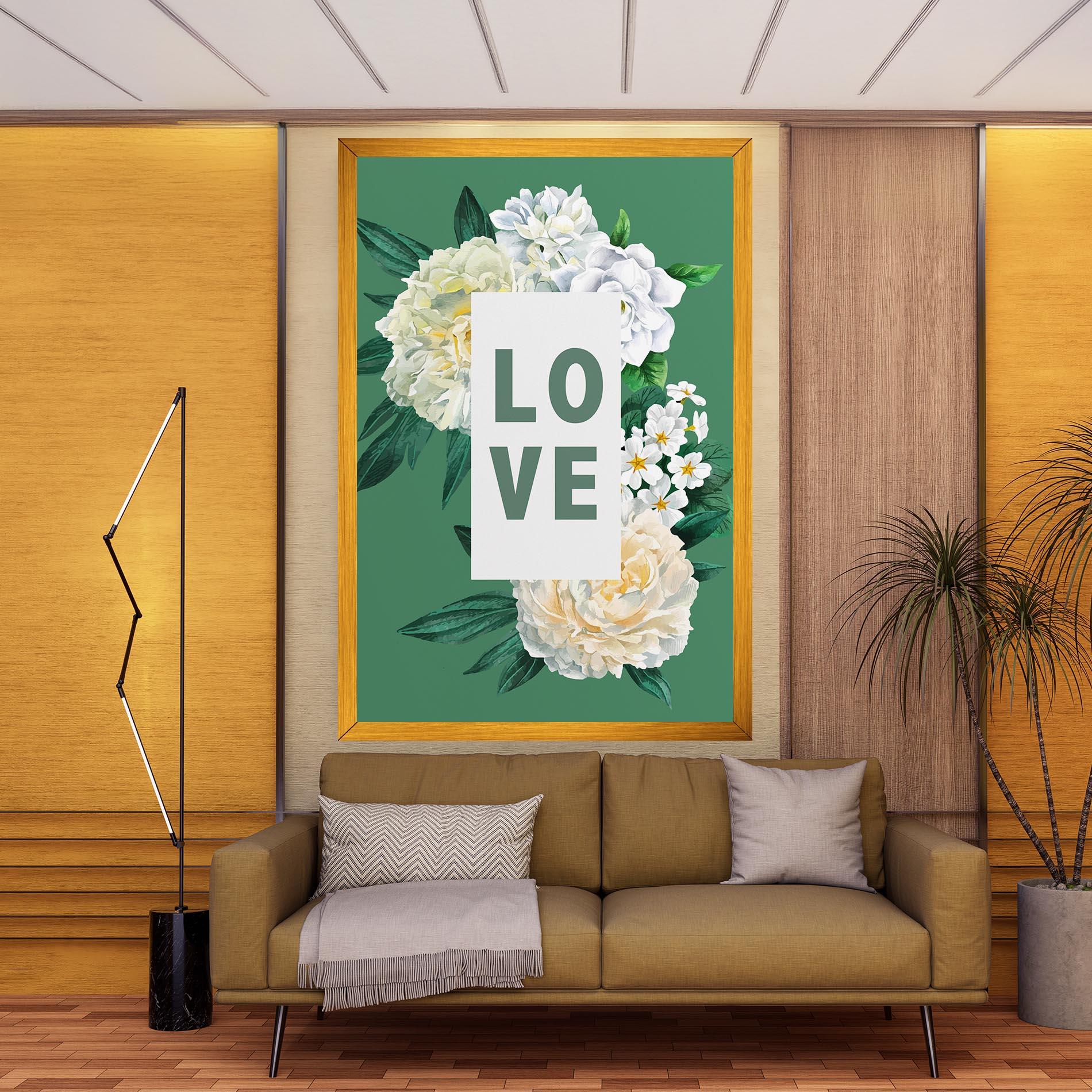 Tablou Canvas Love Green Rose mockup 9