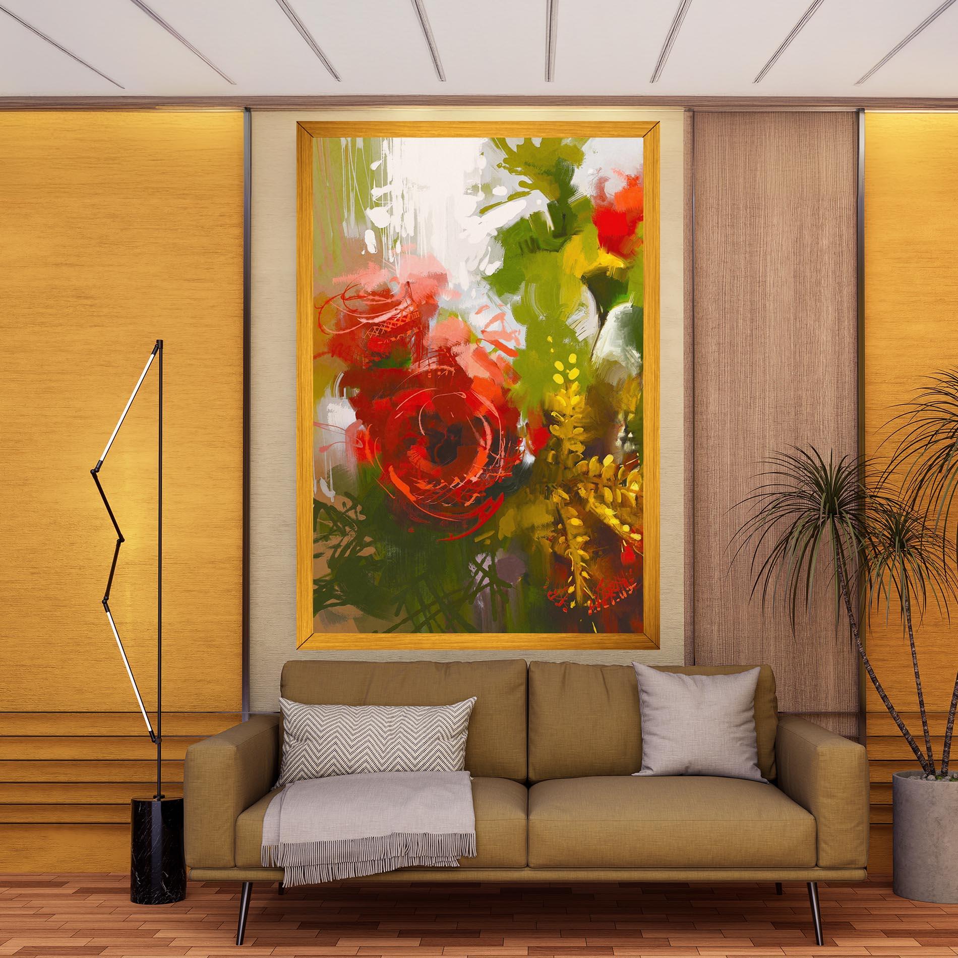 Tablou Canvas Red Rose Painting mockup 9