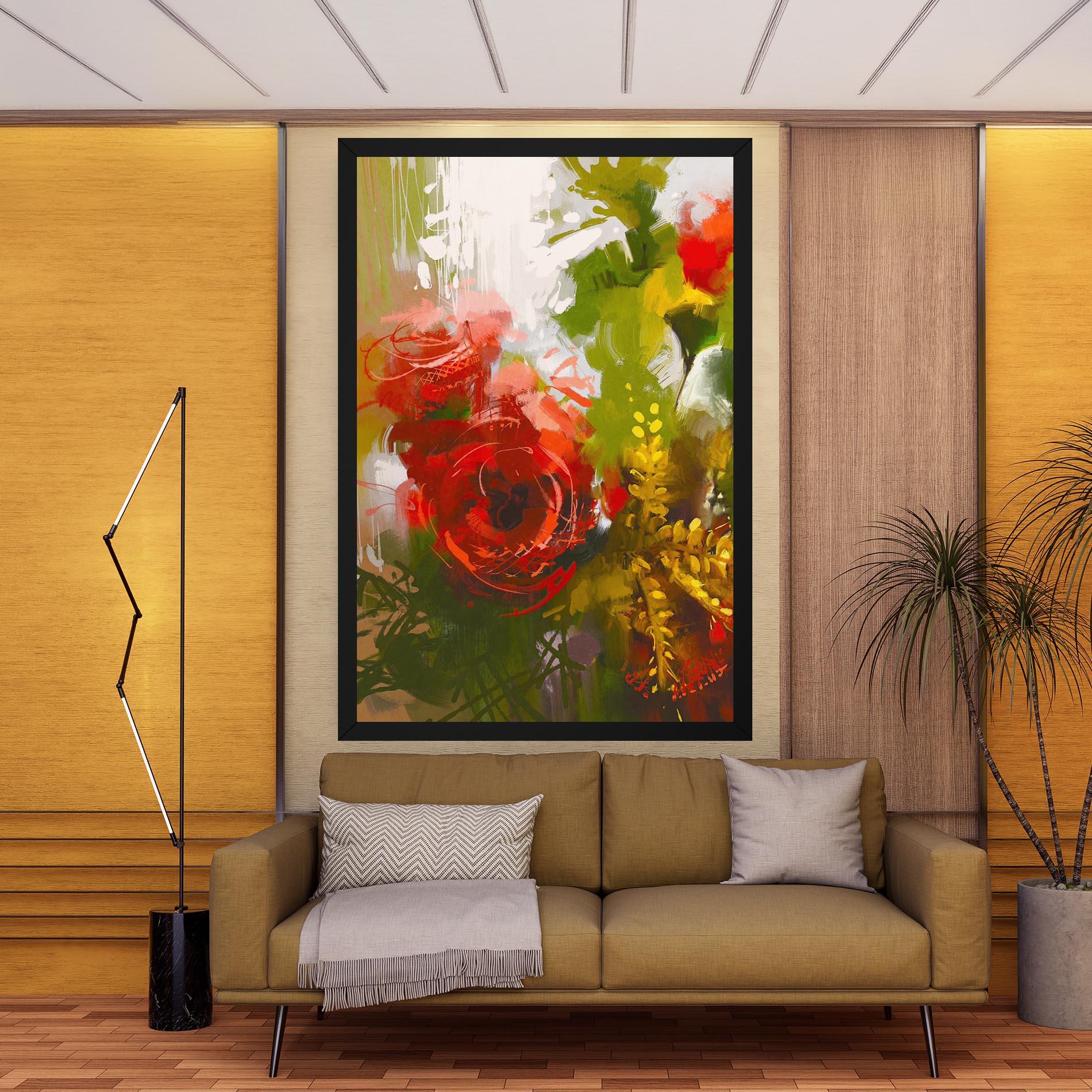 Tablou Canvas Red Rose Painting mockup 9