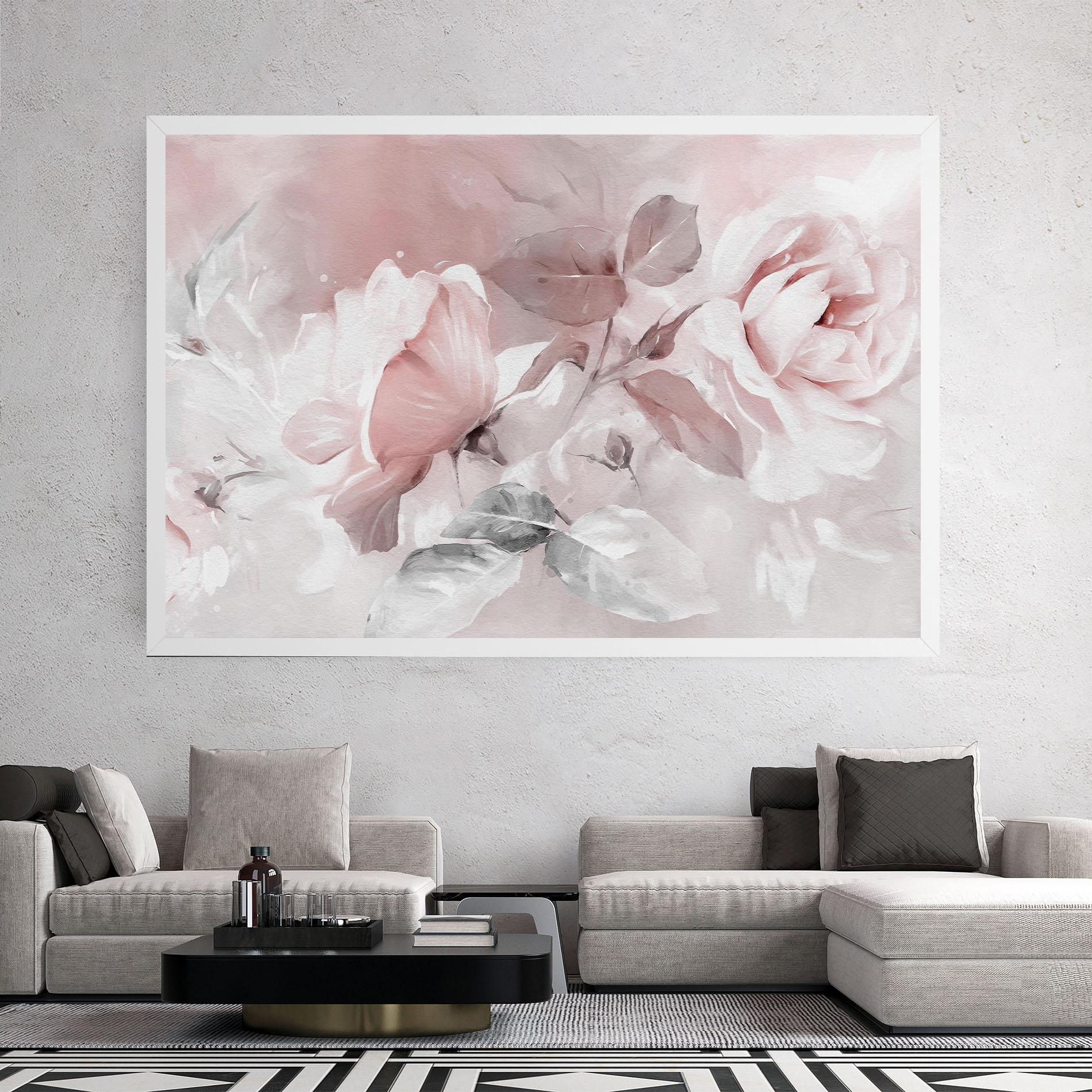 Tablou Canvas Abstract Pink Flowers mockup 2